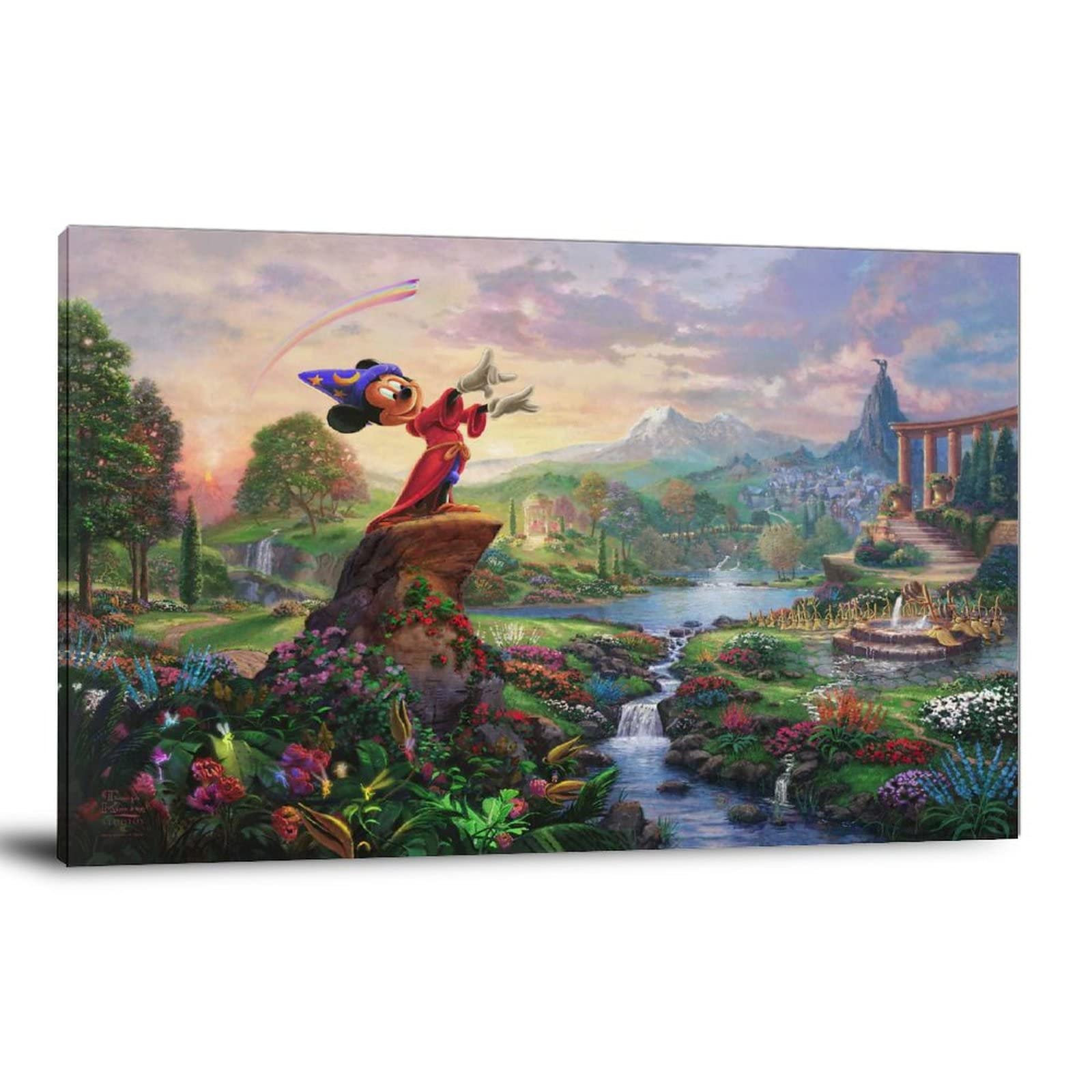 Mickey Mouse Hawaiian Fantasia Canvas Wall Art - 24x36 Inch (60x90cm) Tropical Decor for Living Room, Bedroom, Beach House & Disney Themed Spaces