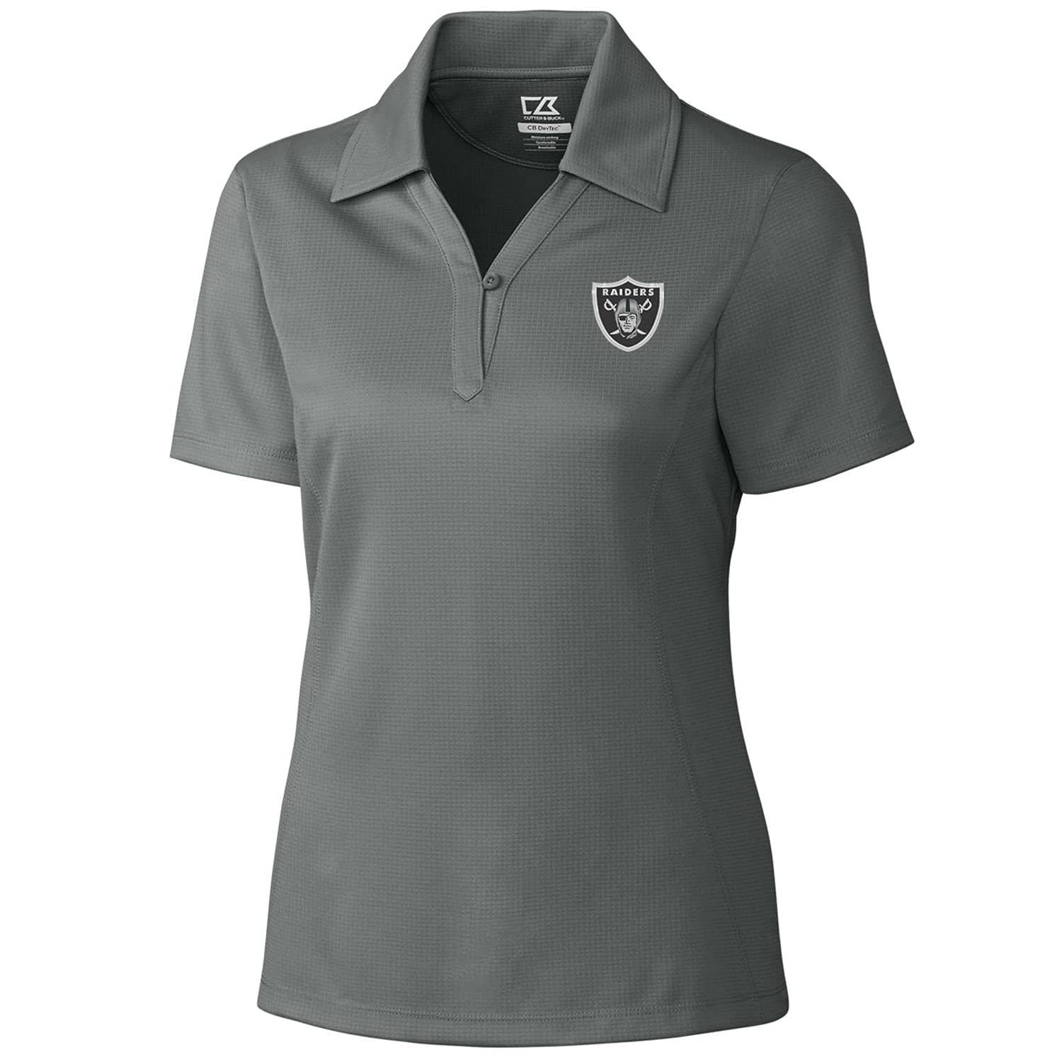 Cutter & Buck Women's Drytec Genre Polo Shirt - Las Vegas Raiders Gray Performance Golf & Casual Wear for Women | Perfect for Sports, Office & Outdoor Activities