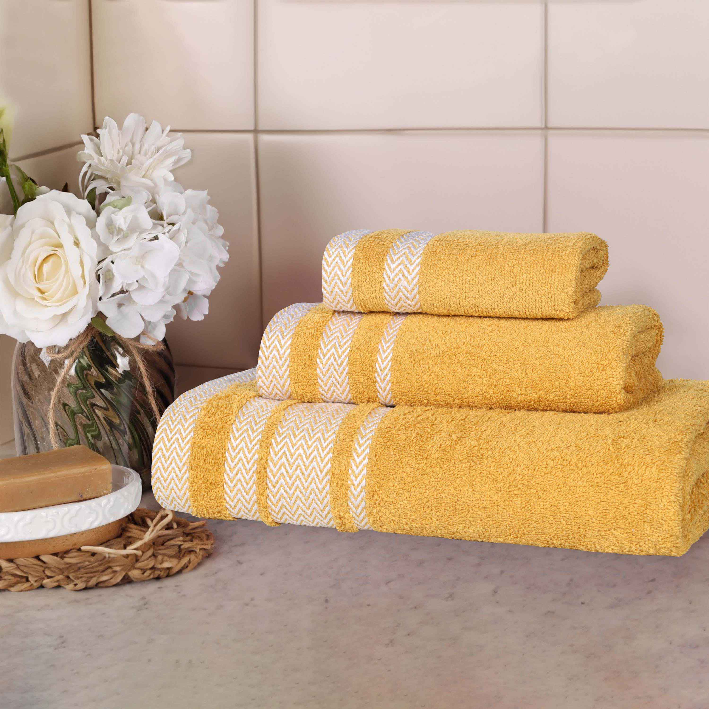 Premium Hays Cotton Medium Weight 3-Piece Bath Towel Set - Soft & Absorbent for Spa, Gym, and Home Use