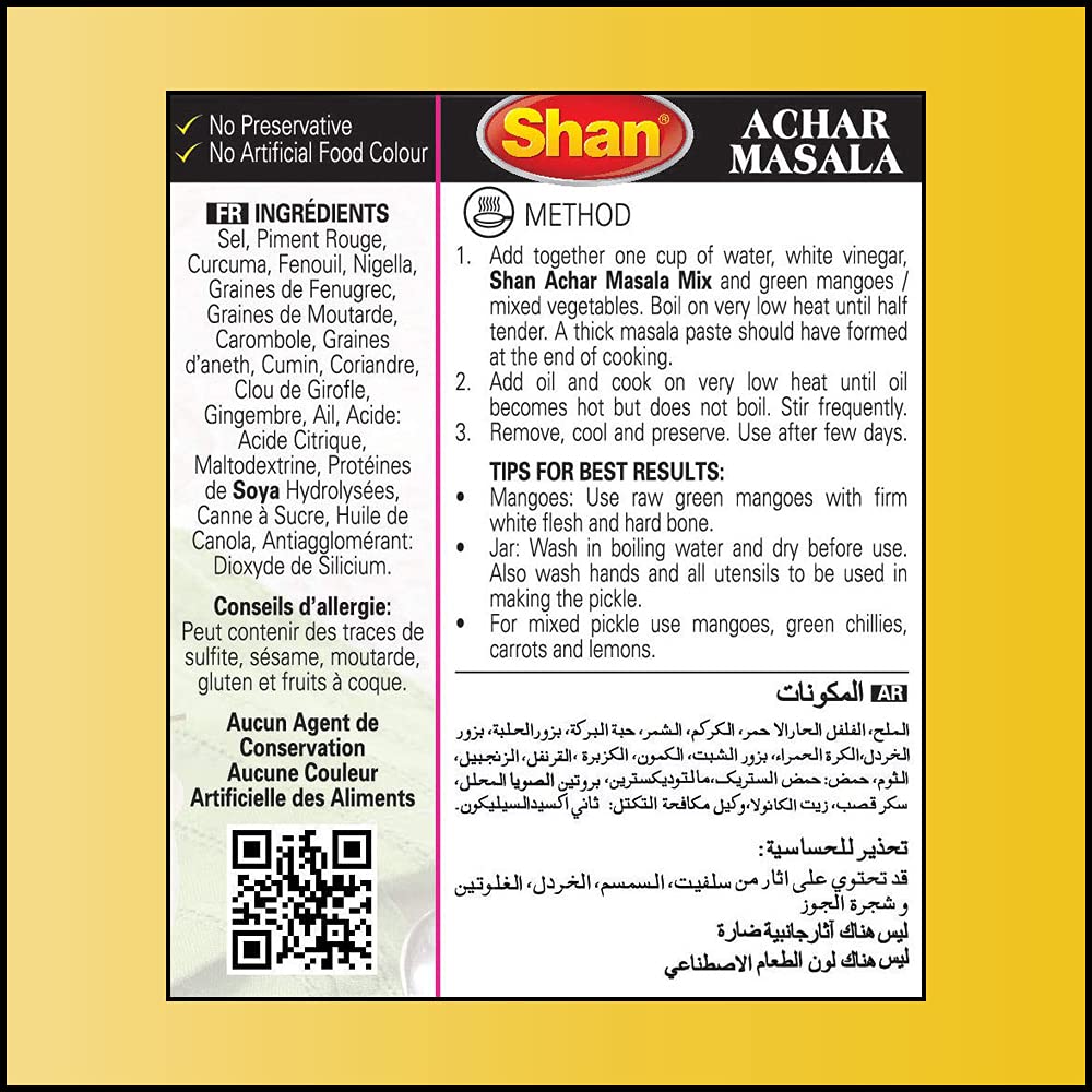SHAN Achar Masala Spice Mix - 100g | Authentic Indian Pickle Spice Blend | Perfect for Pickles, Chutneys & Curry Recipes