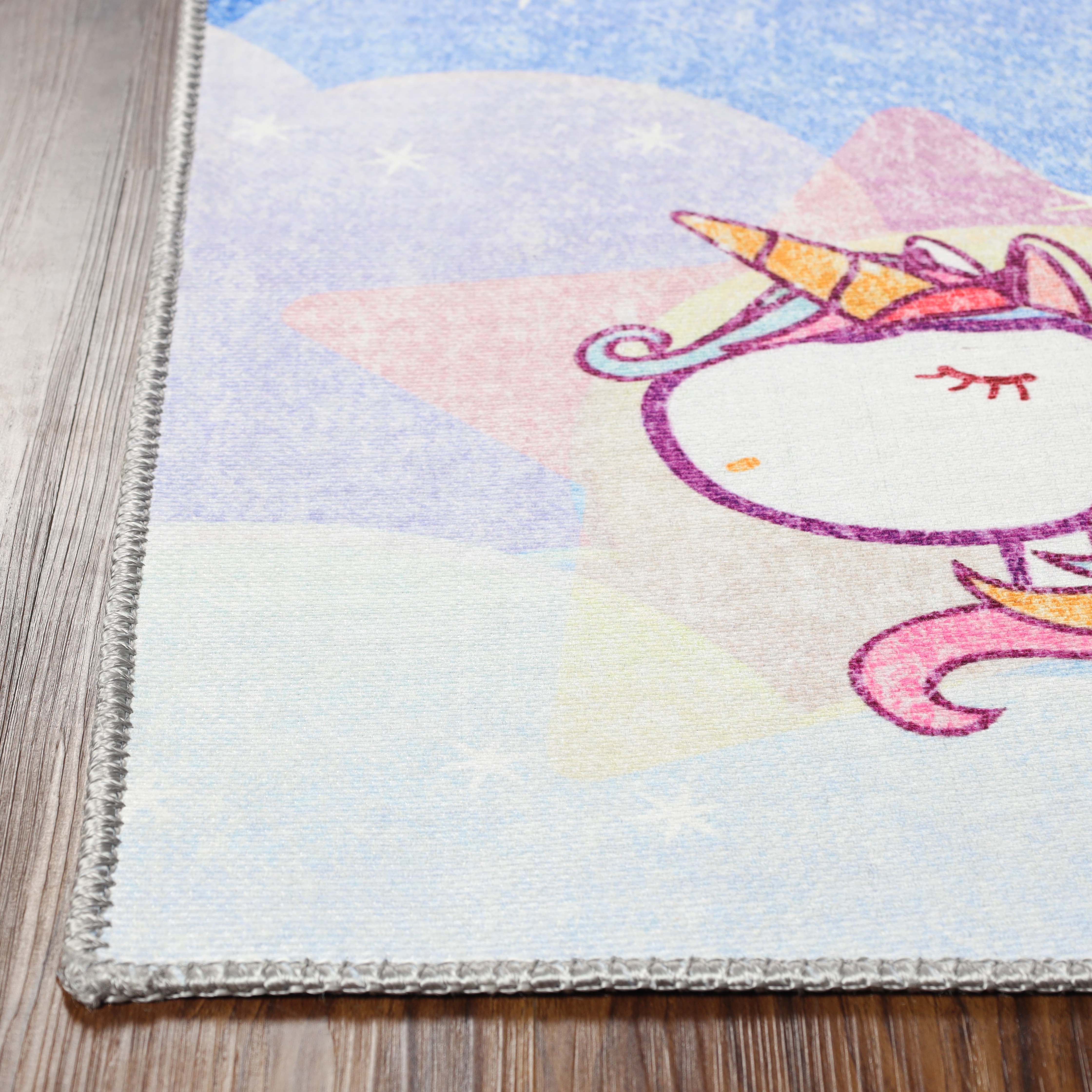 Unicorn Rainbow Kids Playroom Rug - Soft Non-Slip Nursery Carpet for Toddlers & Children | Perfect for Bedroom, Play Area & Daycare Floor Decor
