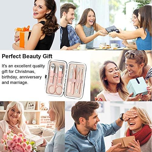 Professional 7-in-1 Stainless Steel Manicure & Pedicure Kit - Nail Clippers, Cuticle Plier, Nail Art Tools Set for Kids & Adults - Perfect for Home Salon, Travel & Gift Giving