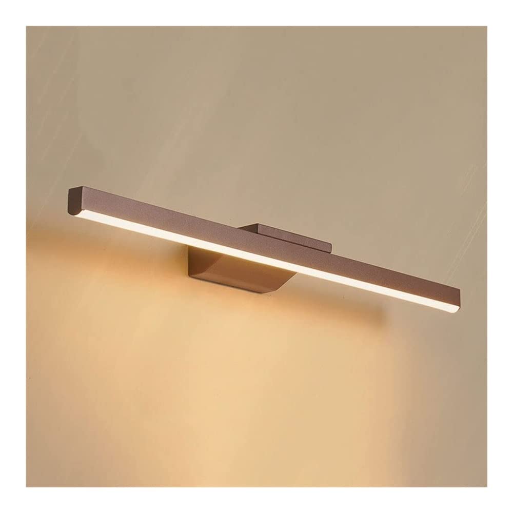 Modern LED Wall Sconce - Adjustable Bathroom Vanity Lamp with Brown Finish & Mirror Front Lights - Creative Indoor Wall Light Fixture for Living Room, Bedroom, Hallway (6000K Daylight, 60cm/24in) - Perfect for Ambient Lighting & Makeup Vanity Areas