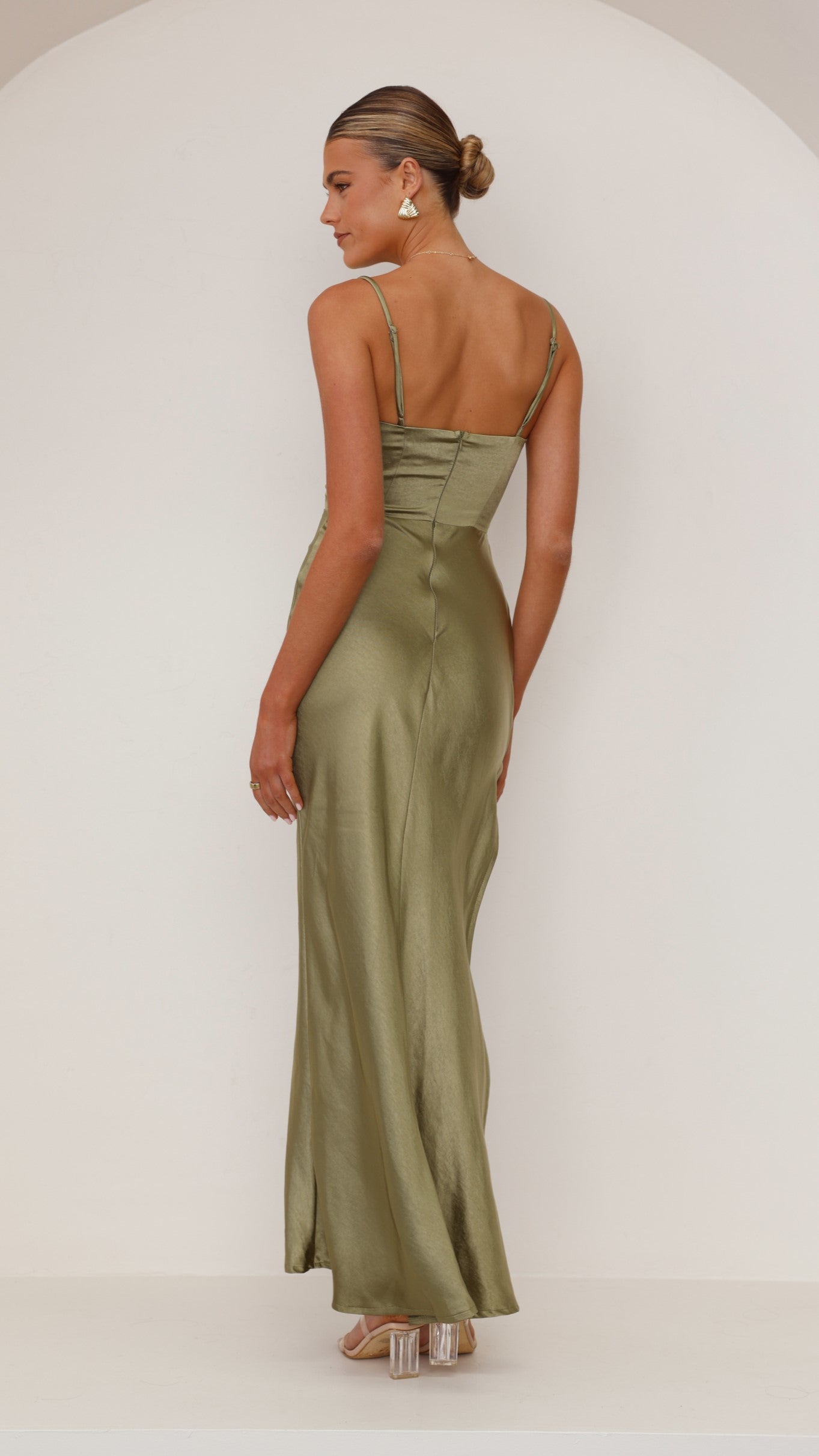 Ava Maxi Dress for Women - Flowy Olive Green Long Summer Dress - Perfect for Beach, Vacation & Casual Wear