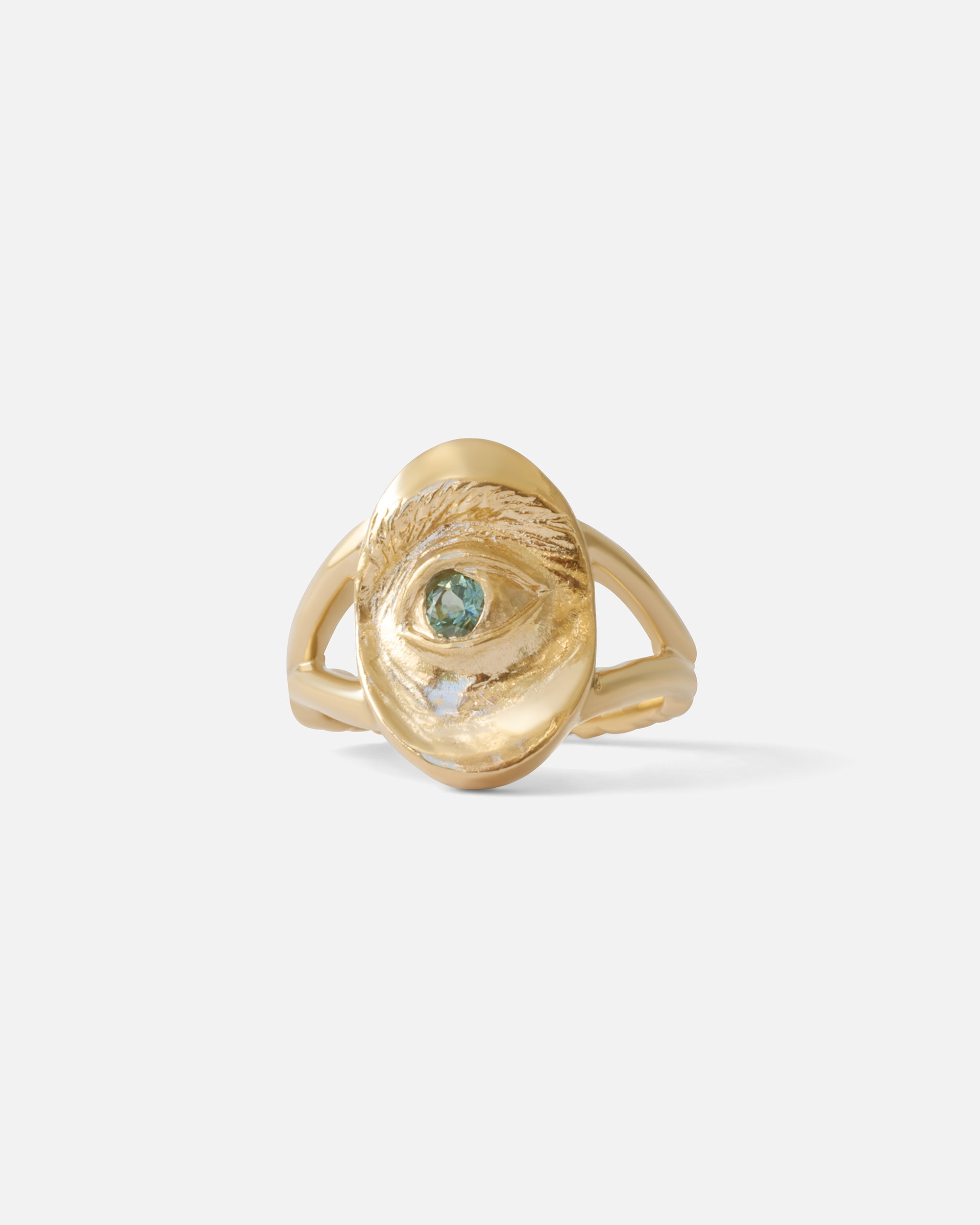 Intagliaux Oval Green Sapphire Ring for Women - Elegant 14K Gold Gemstone Jewelry for Engagement, Wedding & Special Occasions