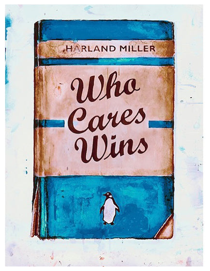 Harland Miller 'Who Cares Wins' Art Print - Premium Canvas Wall Decor for Living Room, Bedroom & Office - Perfect Gift for Art Lovers & Home Decor Enthusiasts