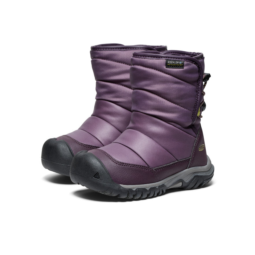 **Little Kids' Puffrider Waterproof Winter Boots - Black Plum/Daiquiri Green | Warm & Cozy Snow Boots for Toddlers | Perfect for Snow Play, Sledding & Outdoor Winter Adventures**