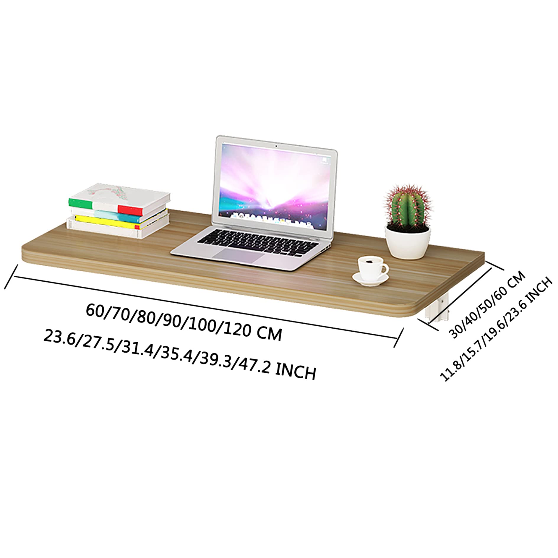 Fold Down Wall Mounted Table - Space Saving Drop Leaf Dining Desk for Small Spaces, White - Perfect for Laundry Room, Home Bar, Kitchen & Tiny Apartments