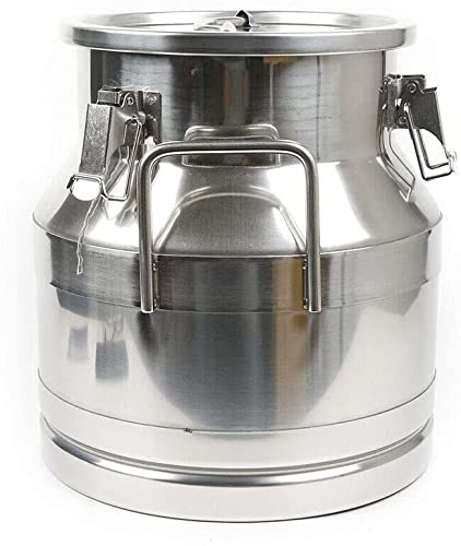 3.16 Gallon Stainless Steel Milk Can, Ice Bucket & Wine Chiller - Commercial Water Jug, Liquid Storage Pail & Fermentation Barrel - Multi-Purpose Kitchen Canister for Beverage Cooling, Brewing & Food Storage