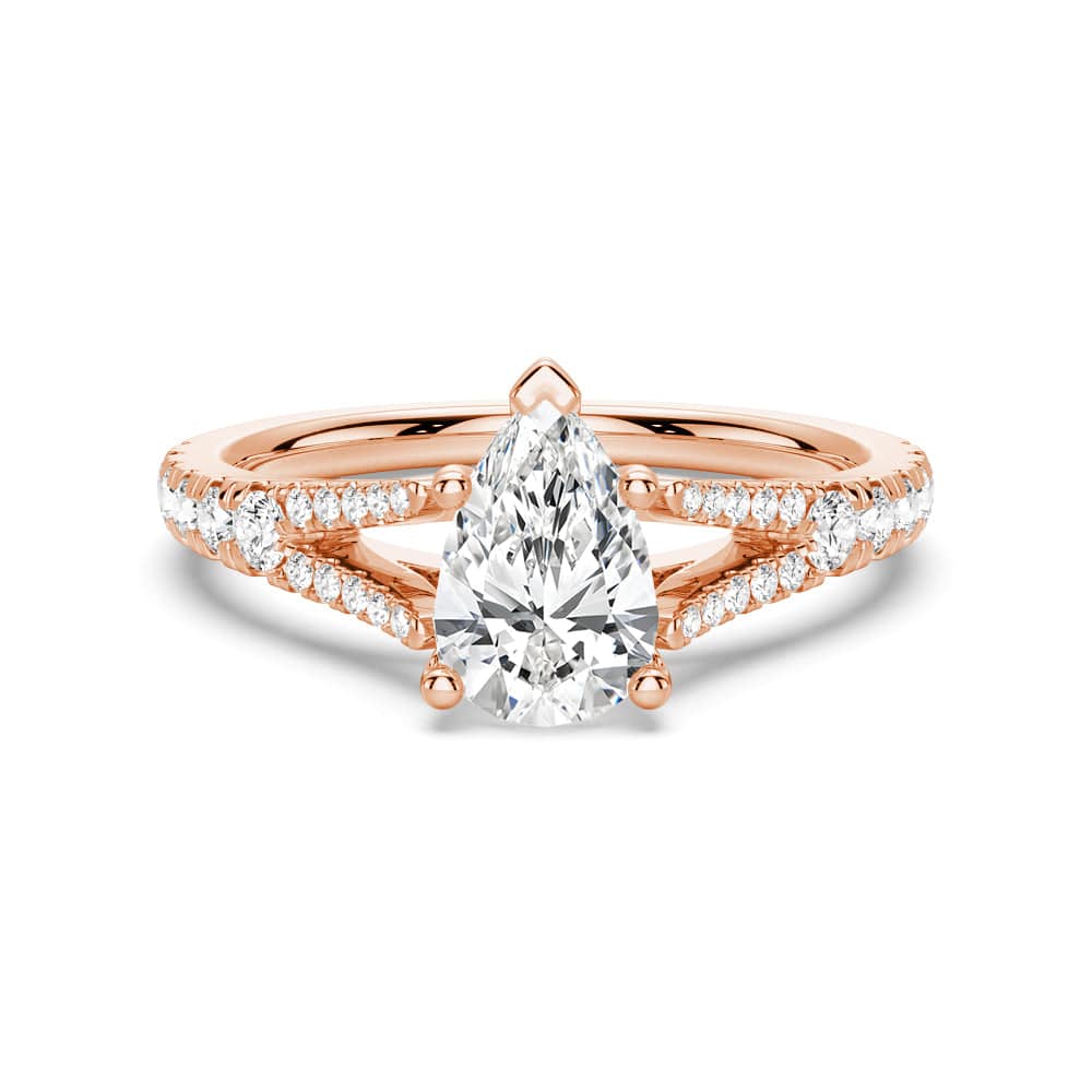 Exquisite Pear Shaped Split Shank Moissanite Engagement Ring - Perfect for Proposals, Weddings & Anniversary Gifts