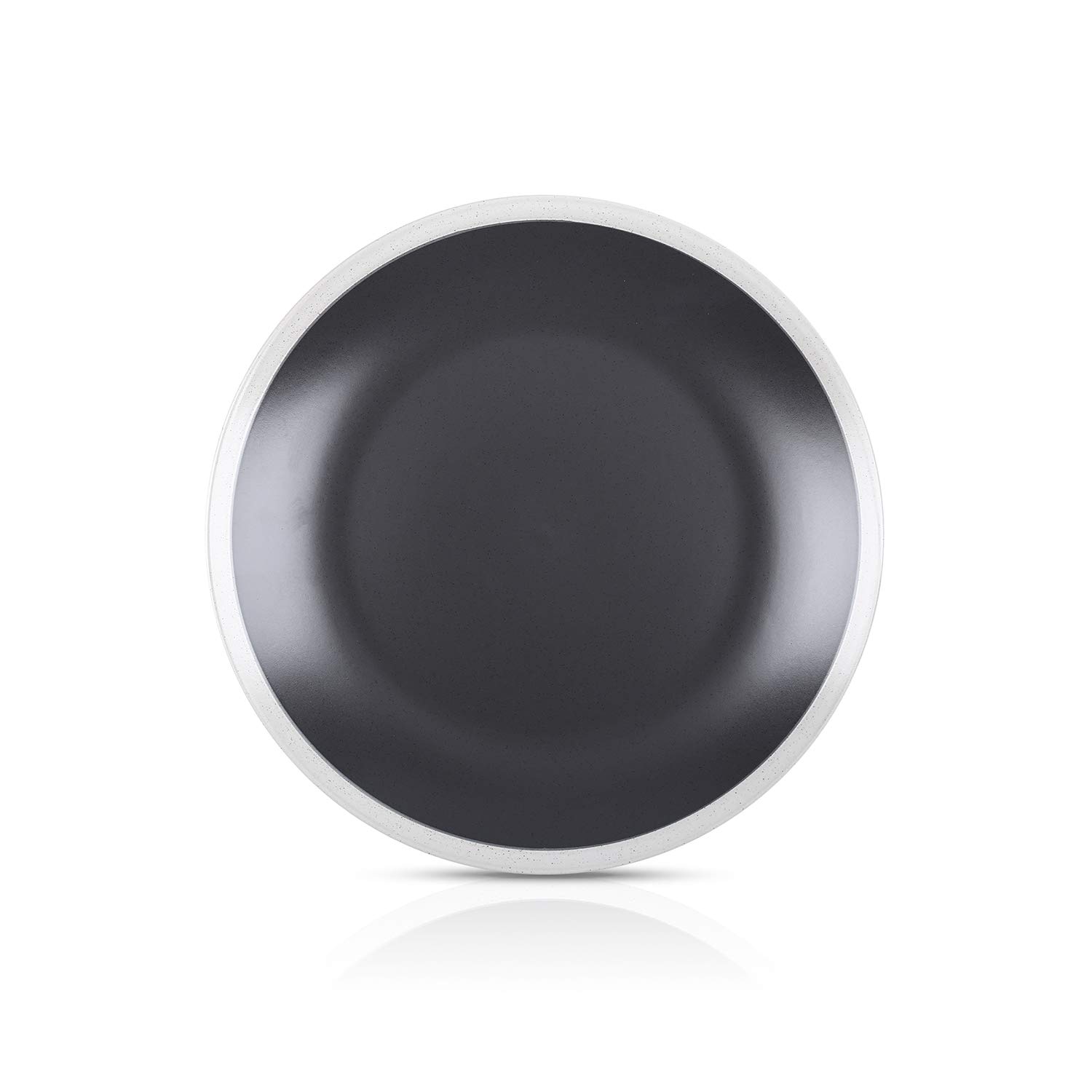 Stone Lain Serenity Stoneware Dish Set - 4 Elegant Salad Plates in Dark Gray & Cream | Perfect for Dinner Parties, Everyday Meals, and Stylish Table Settings