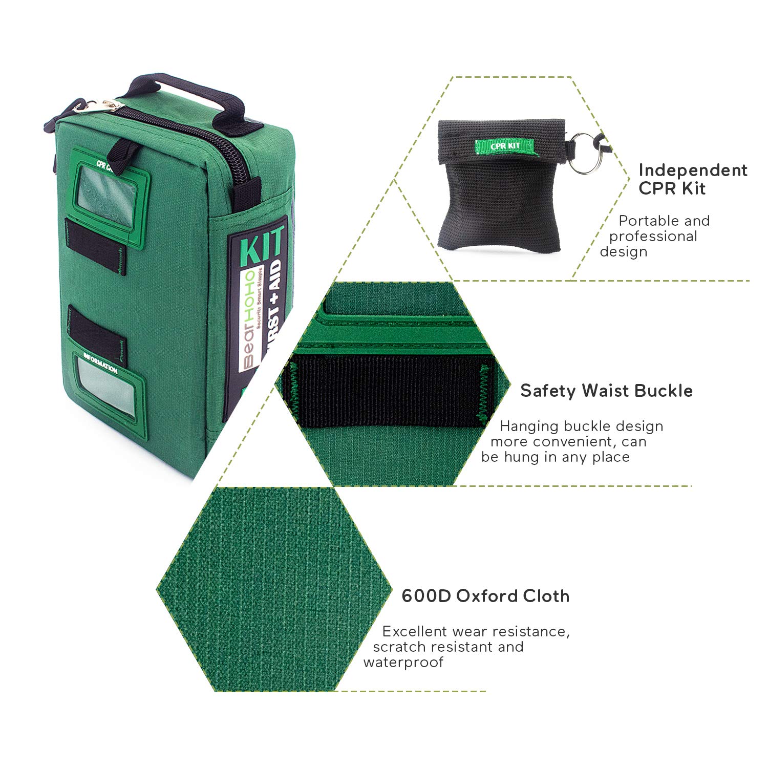 255PCS First Aid Kit Survival Supplies Bag - All-Purpose Emergency Medical Pack with Labeled Compartments for Car, Camping, Hiking, Climbing & Backpacking | Perfect for Outdoor Adventures, Travel Safety & Home Emergency Preparedness