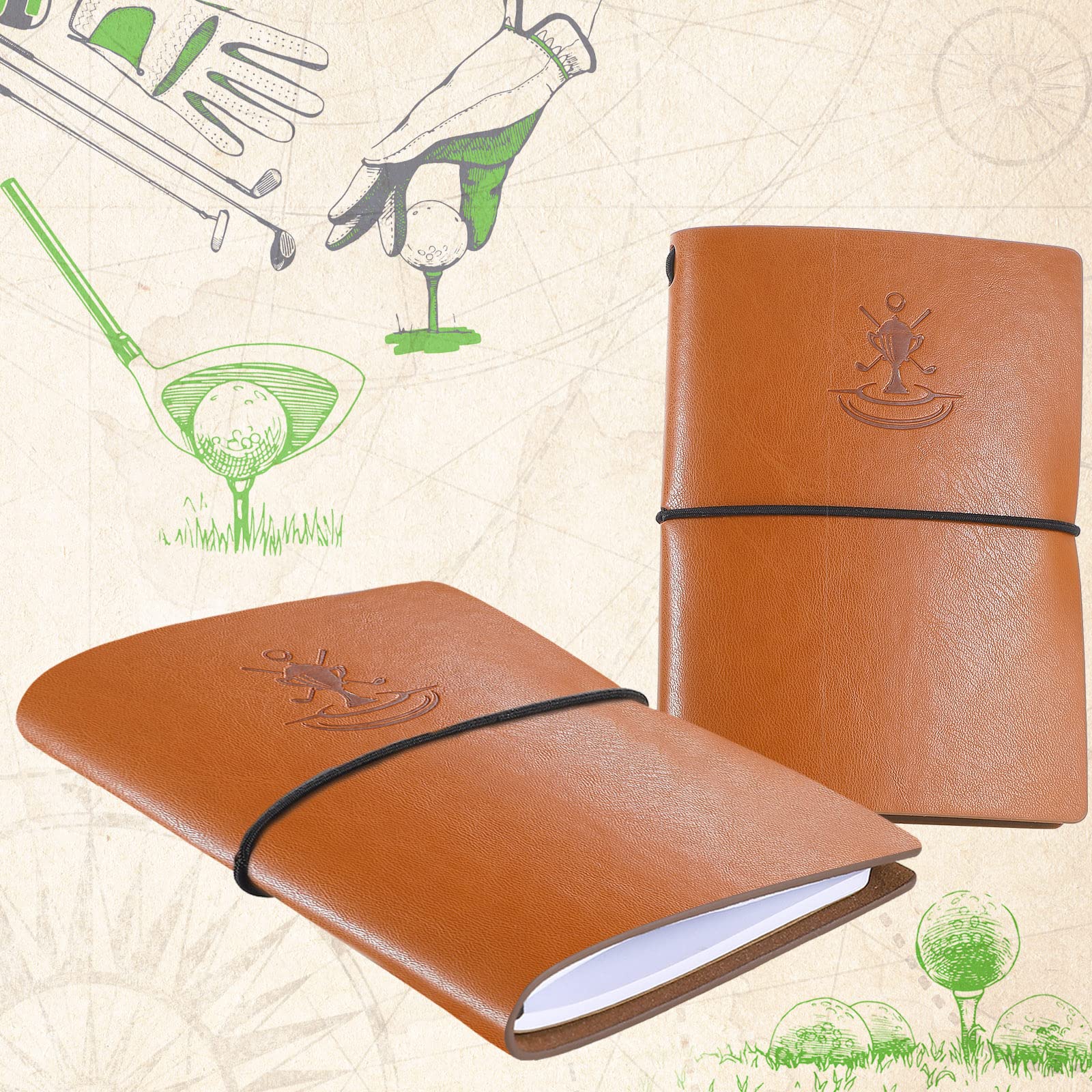 Premium Leather Golf Scorecard Book & Yardage Notebook - Golf Journal Notepad for Men & Women - Perfect Christmas Golf Gifts for Golfers - Ideal for Tracking Scores, Yardages & Golf Course Notes During Practice & Tournaments