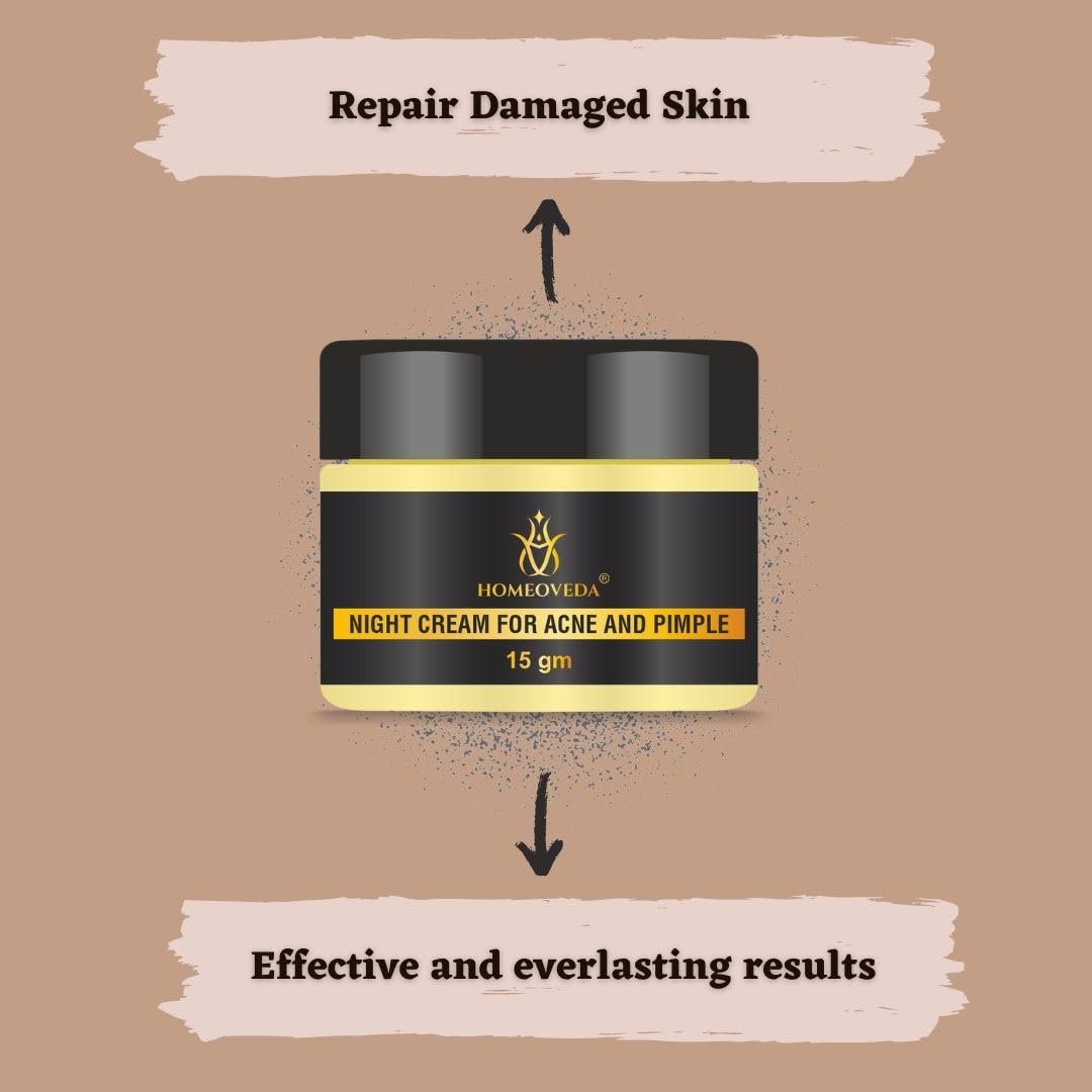 Homeoveda Handmade Acne & Pimple Removal Cream - Treats Acne Scars, Dark Spots & Blemishes with Saffron & Aloe Vera - 15g | Clear Skin Solution for Daily Face Care & Acne Treatment