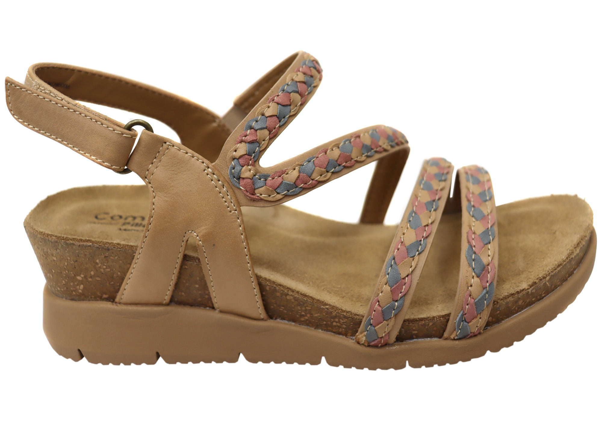 Comfortiva Silvia Women's Wide Fit Leather Sandals with Comfort Footbed - Perfect for Summer, Beach, Travel & Casual Wear