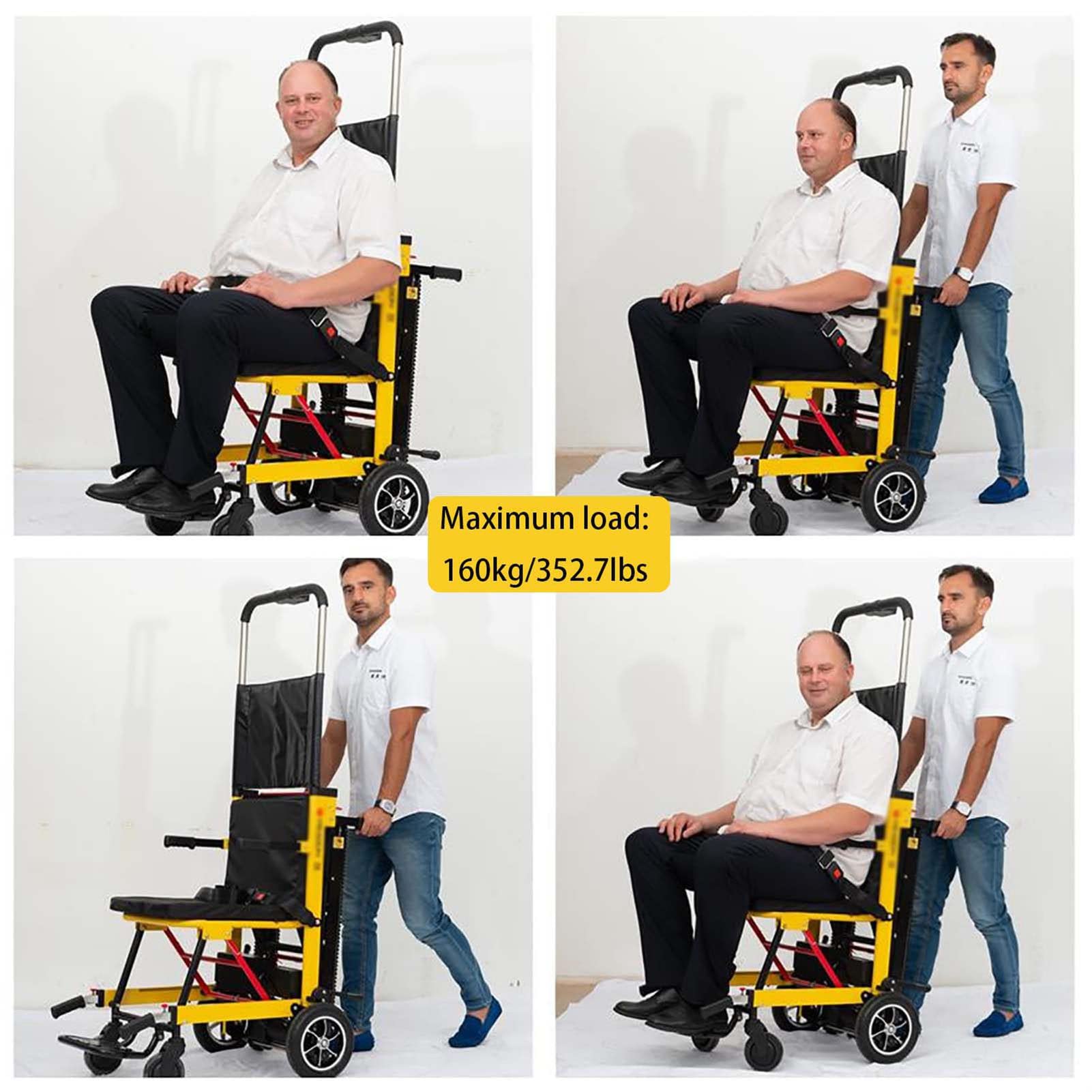Electric Stair Climbing Wheelchair - Portable Folding Mobility Aid with 380Lb Weight Capacity | Medical Stair Lift Assist for Seniors & Disabled | Perfect for Home, Hospital & Outdoor Use