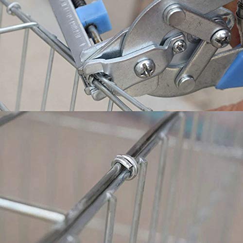 Heavy Duty Hog Ring Plier Tool Kit with 600 M Clips & Staples - Poultry Cage Wire Fencing Tool for Chicken Coop, Bird Aviary, and Animal Pen Construction
