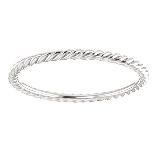 1.5mm Sterling Silver Thin Rope Ring - Size 5.5, Dainty Minimalist Wedding Band, Stackable Ring for Women - Perfect for Everyday Wear, Anniversary Gifts & Bridal Jewelry