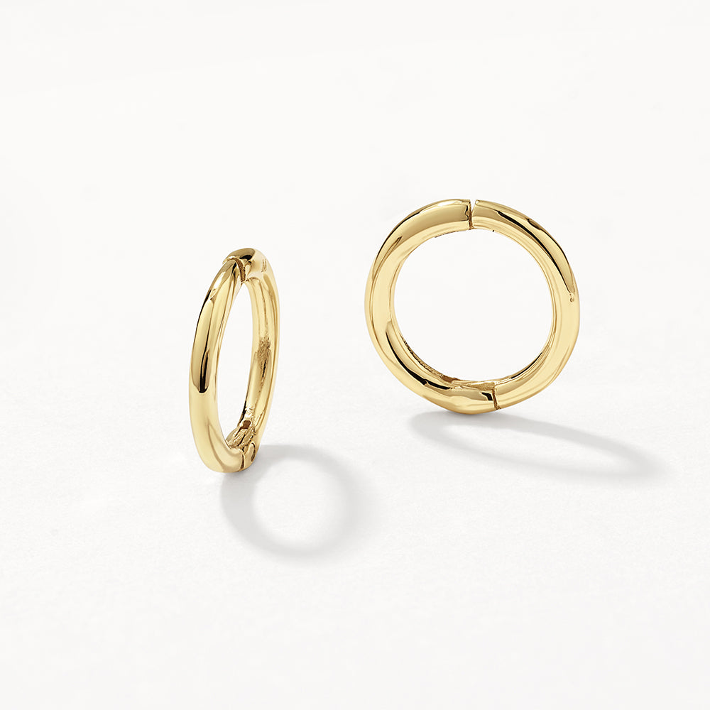 10k Gold Mini Sleeper Earrings - Simple & Elegant Hoop Earrings for Everyday Wear, Gifts & Special Occasions