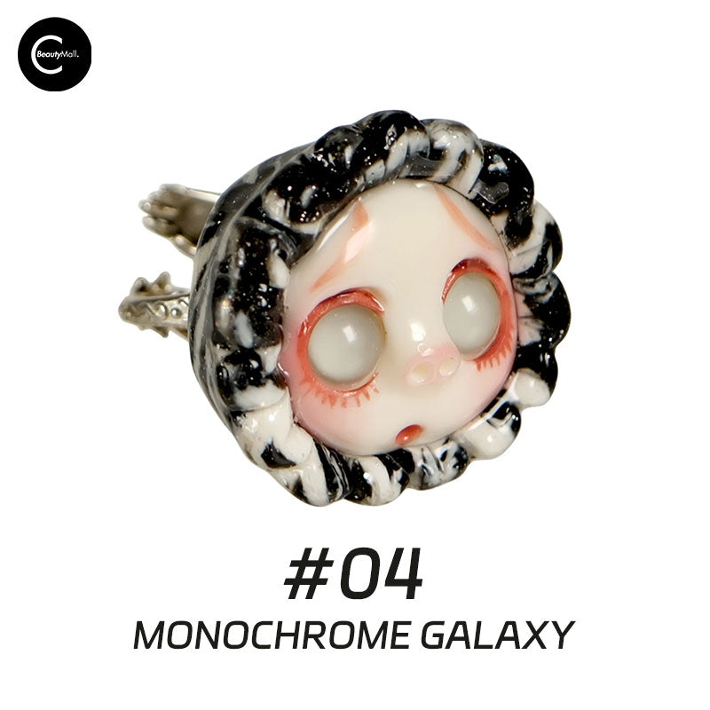 QUANDO Starry Sky Pig Series - Handmade Polymer Clay & Sterling Silver Adjustable Ring for Women | Boho Chic Jewelry Gift for Birthday, Anniversary & Everyday Wear