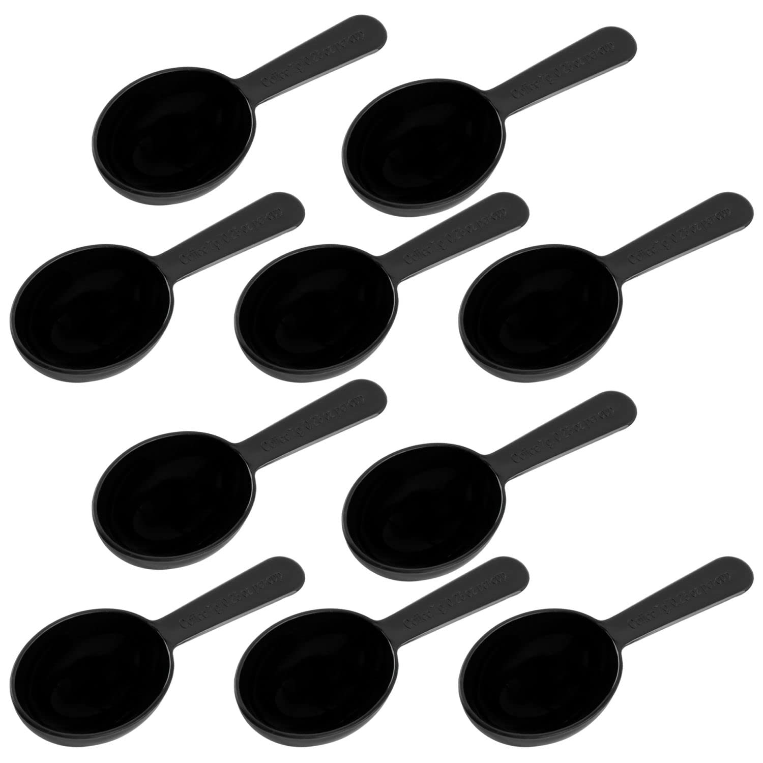 10-Pack Black Plastic Coffee Measuring Spoons - 7g Short Handle Scoops for Tea, Sugar, Cereal, Milk Powder & Spices | Perfect for Baking, Cooking & Coffee Brewing at Home or Cafe