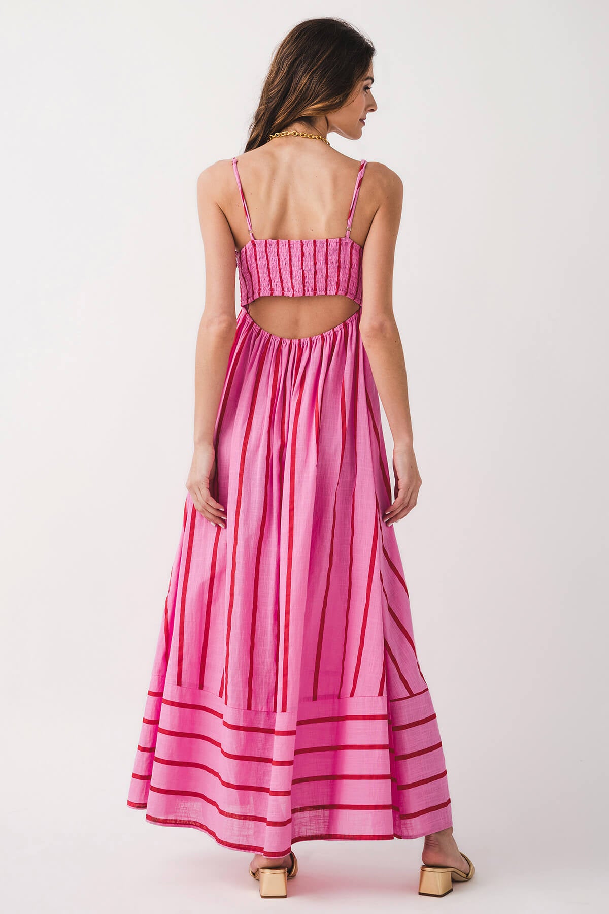By Together Lynsey Striped Maxi Dress - Women's Flowy Long Summer Dress with Side Slits | Perfect for Beach Vacations, Date Nights & Casual Outings