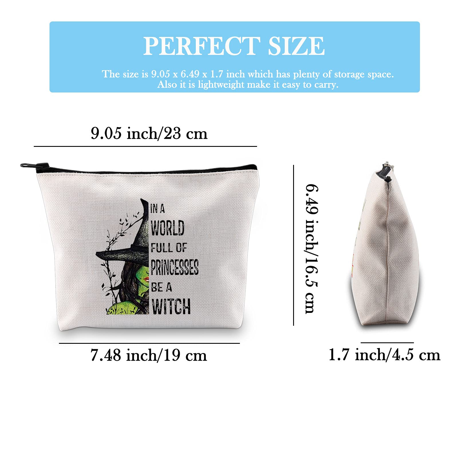 Be A Witch Makeup Bag - Novelty Cosmetic Pouch with Unique Zipper Closure - Perfect Gift for Halloween, Cosplay & Princess Lovers - Travel & Daily Use Organizer