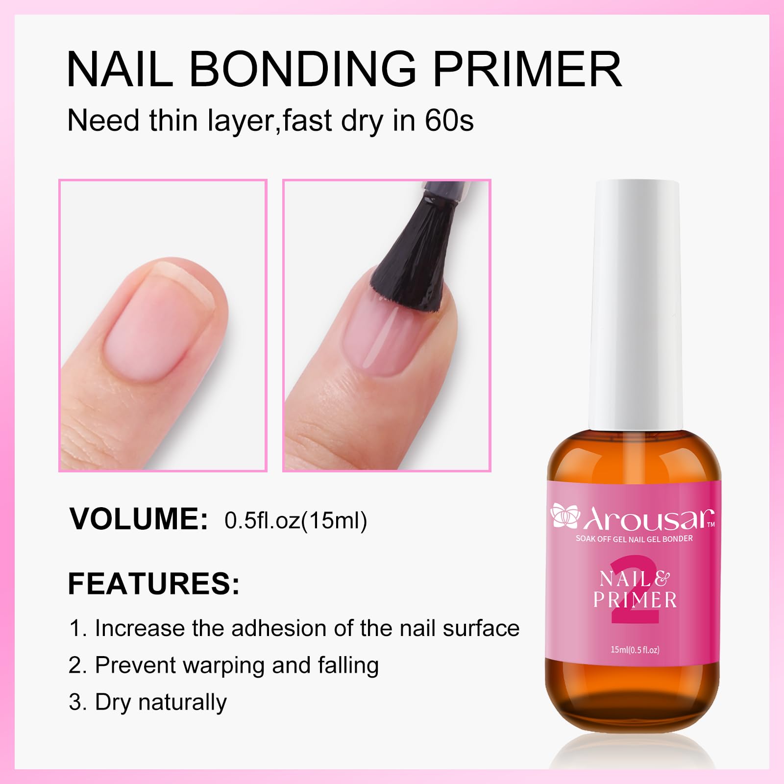 Nail Prep Dehydrator & Bond Primer for Acrylic Nails - Strong Adhesion, Long-Lasting Manicure | Perfect for Salon & DIY Nail Art