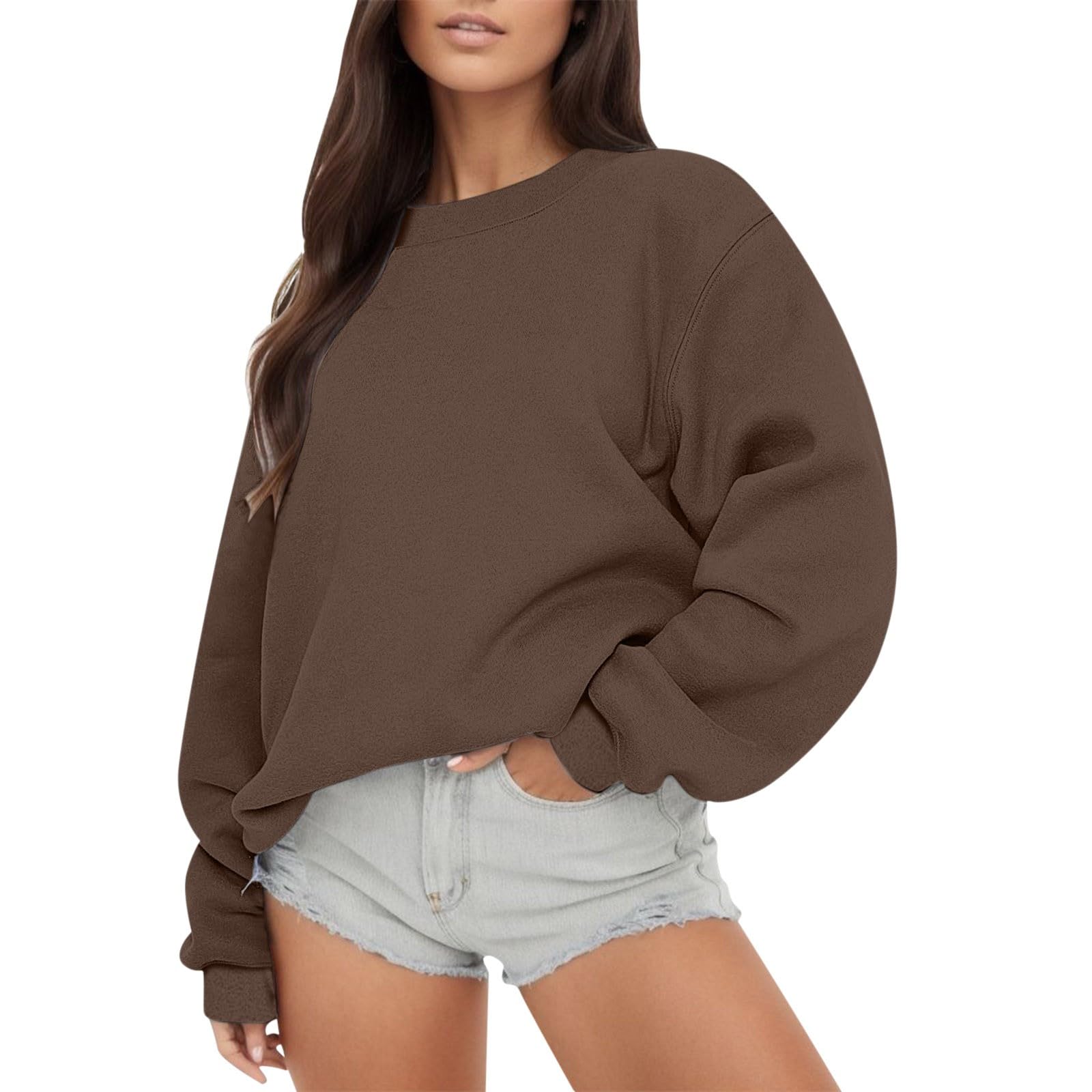 SNKSDGM Women's Oversized Quarter Zip Sweatshirt - Soft Crewneck Pullover Sweater for Teen Girls | Casual Loungewear, School, and Streetwear Fashion
