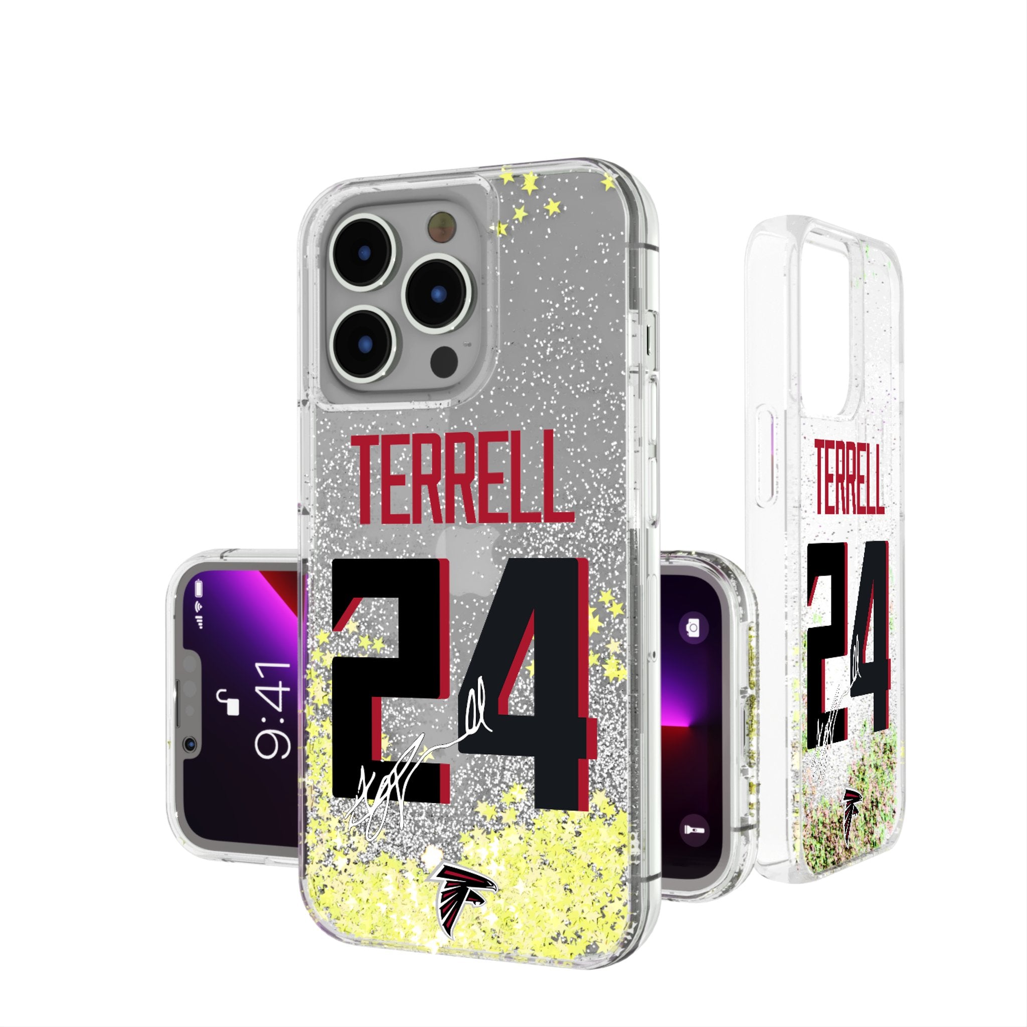 A.J. Terrell Atlanta Falcons 24 Glitter Phone Case - Shockproof Protective Cover for iPhone & Samsung | Perfect for Game Day & Falcons Fan Gifts