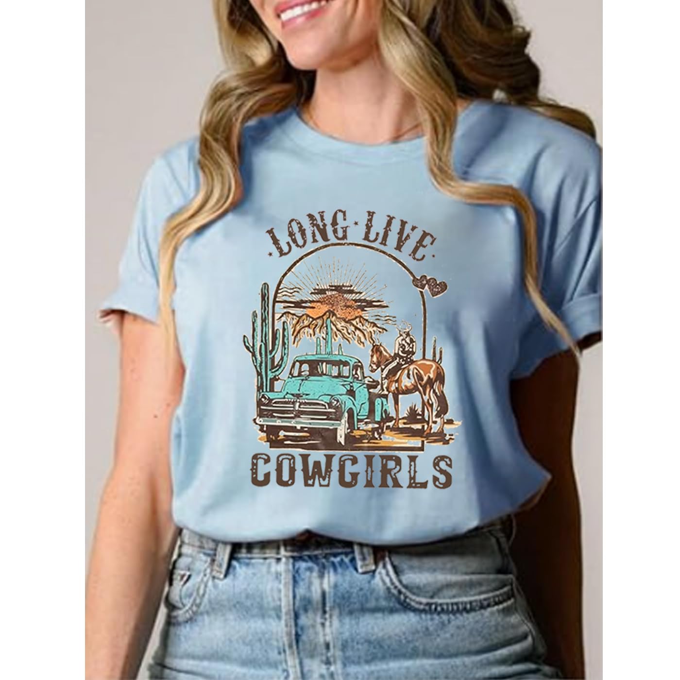 Vintage Cowboy Shirts for Women - Western Graphic Tees for Country Music Fans