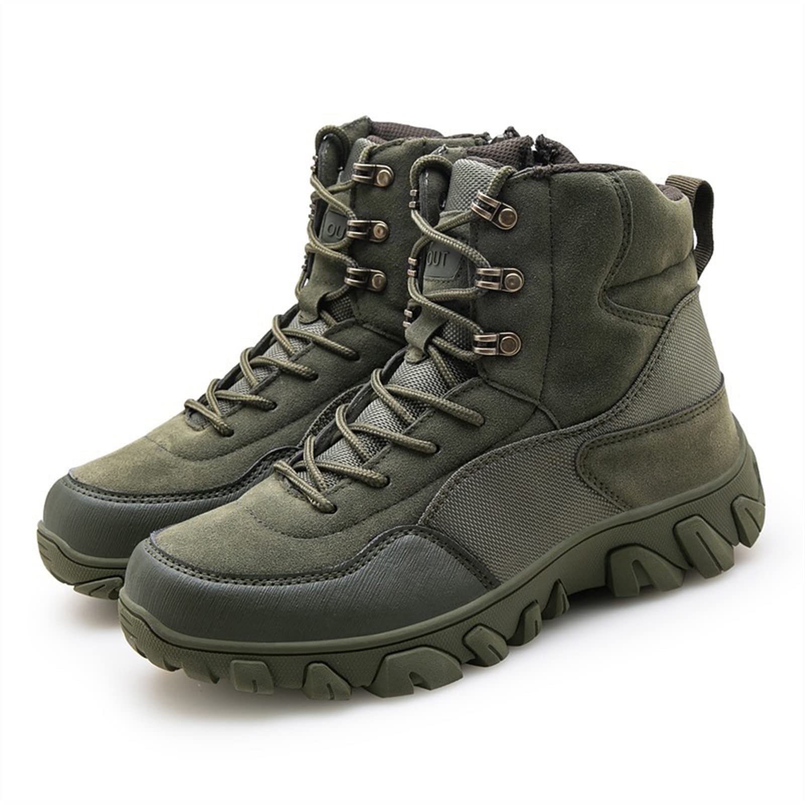 **Men's High Rise Tactical Hiking Boots - Waterproof All Terrain Combat Boots for Outdoor Trekking, Hunting & Military Use - Breathable Camo Desert Footwear for Hiking, Walking & Work Scenarios**