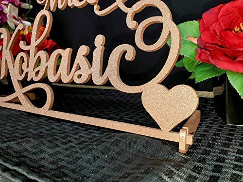 Personalized Mr and Mrs Sign with Last Name - Custom Wedding Sweetheart Table Decor - Elegant SAM Font - Perfect for Wedding Reception, Anniversary, or Romantic Home Decor
