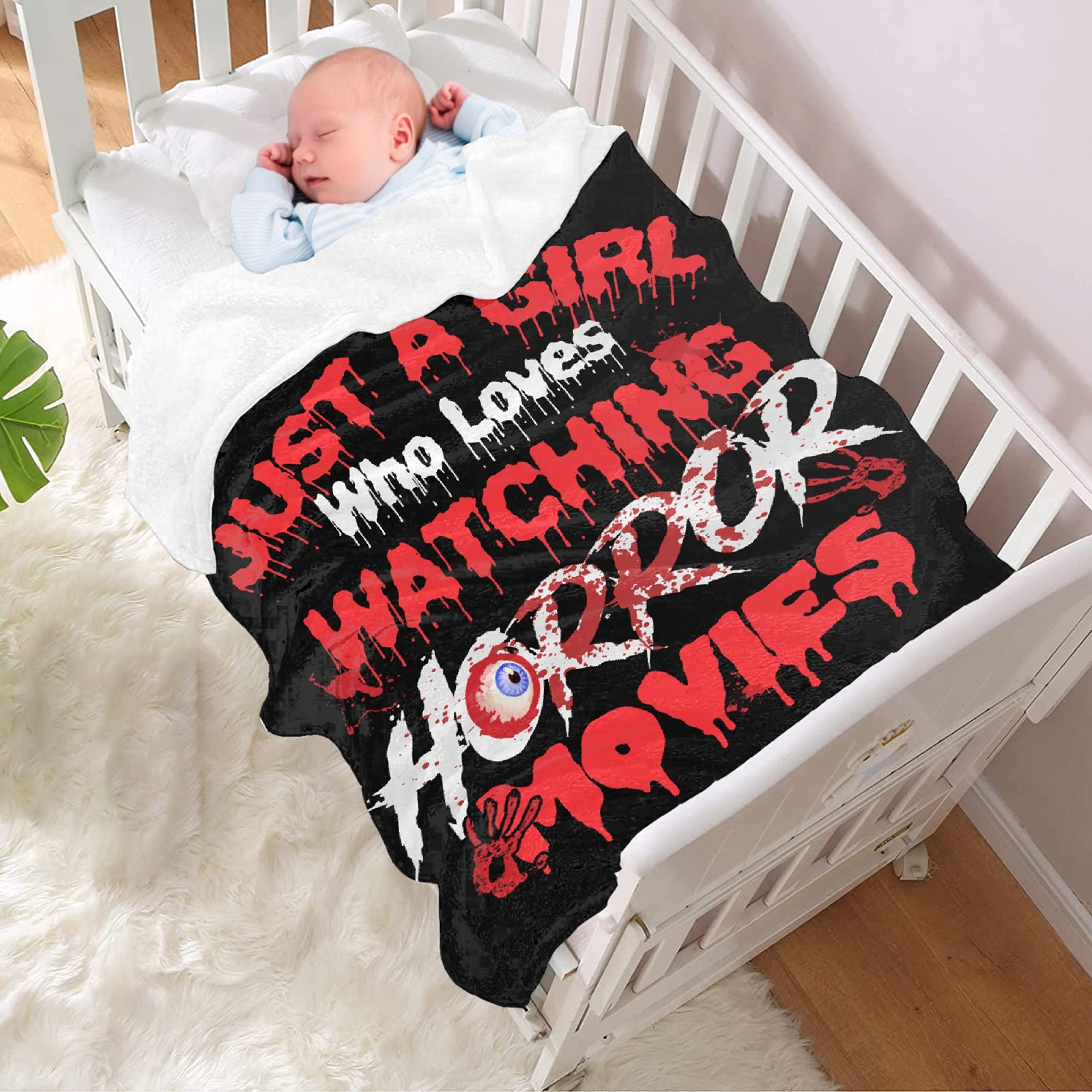 Horror Movie Blanket - Soft Plush Throw for Women & Men - Lightweight Air Conditioner Quilt - 120x90 Inch Extra Large Couch Blanket - Perfect for Movie Nights, Halloween Decor, and Cozy Sofa Relaxation