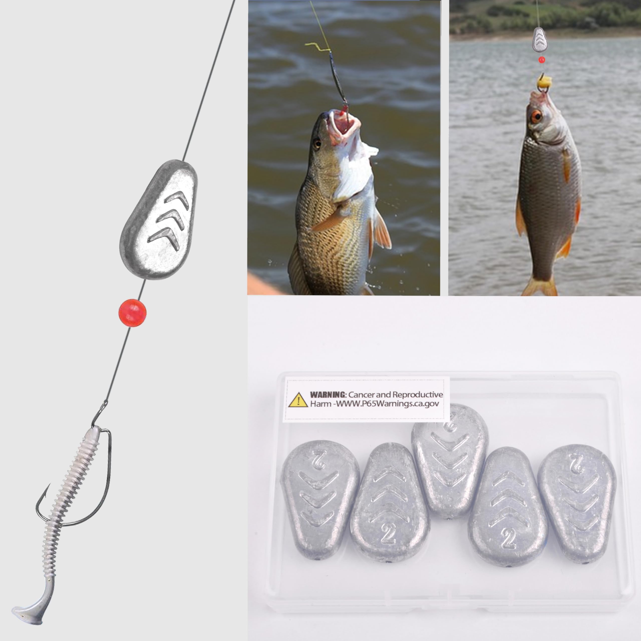 No Snag Flat Fishing Sinkers for Surf & Catfish Rigs - Saltwater & Freshwater Use
