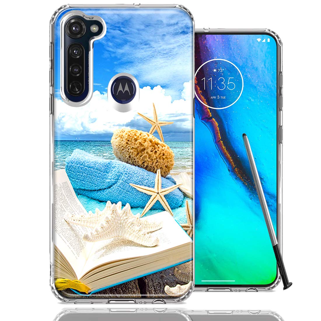 Motorola Moto G Stylus Phone Case - Beach Design for Reading & Protection