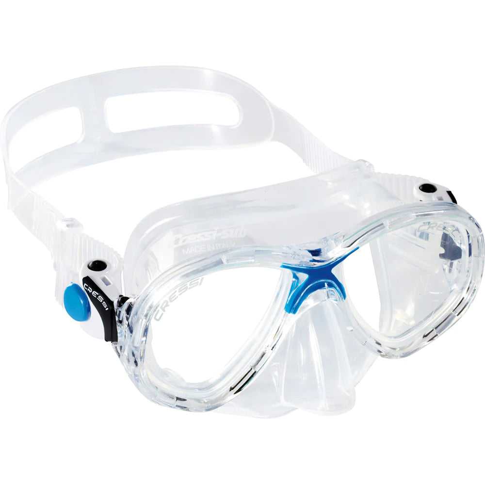 Cressi Marea Junior Clear/Blue Snorkeling Mask - Perfect for Kids & Beginners in Swimming, Snorkeling & Beach Adventures
