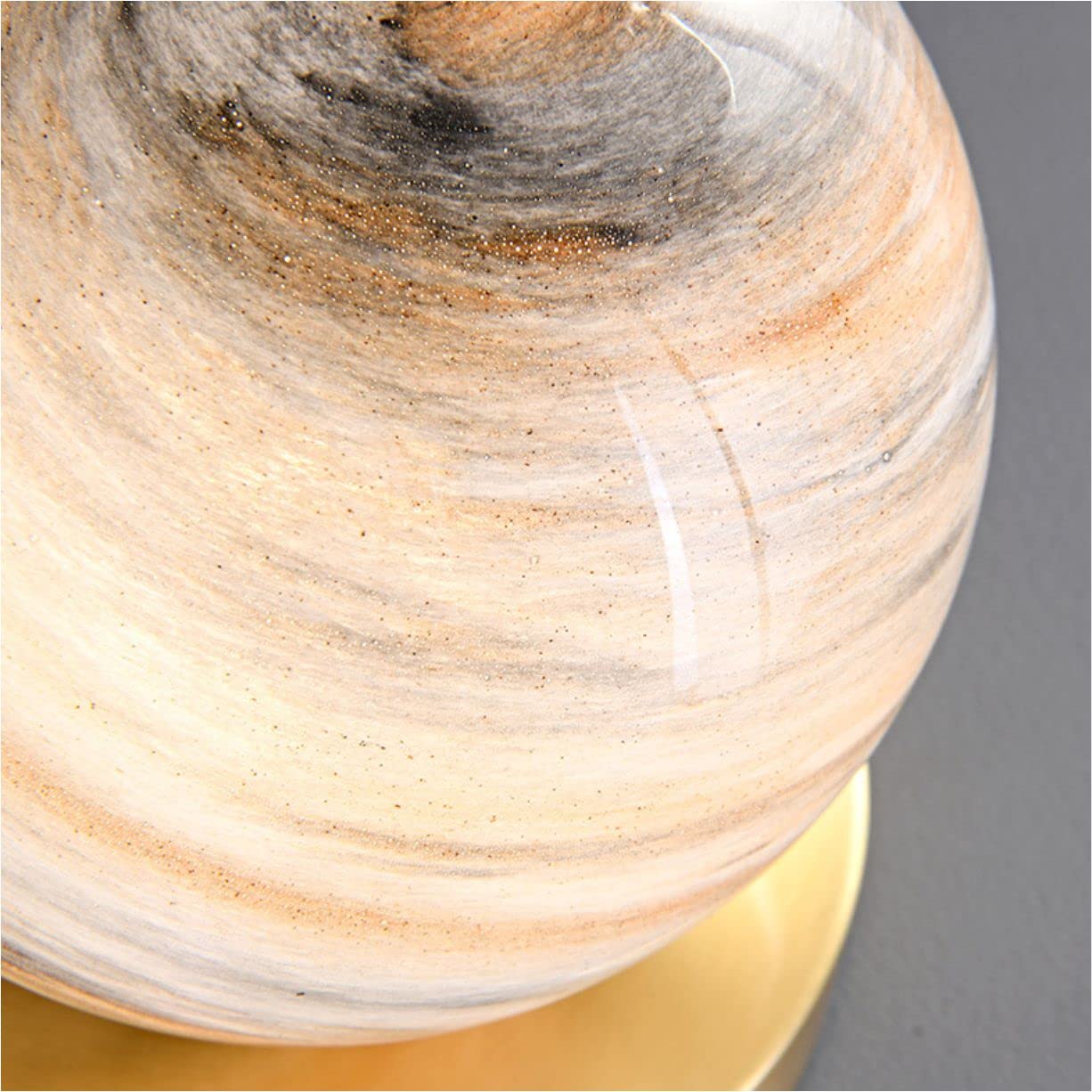 Mini Globe Table Lamp - Modern Glass Ball Desk Lamp with Switch & Plug - Perfect for Bedroom, Living Room, Bookshelf & Reading Decor - Earth-Themed Night Light for Home Office & Study Spaces