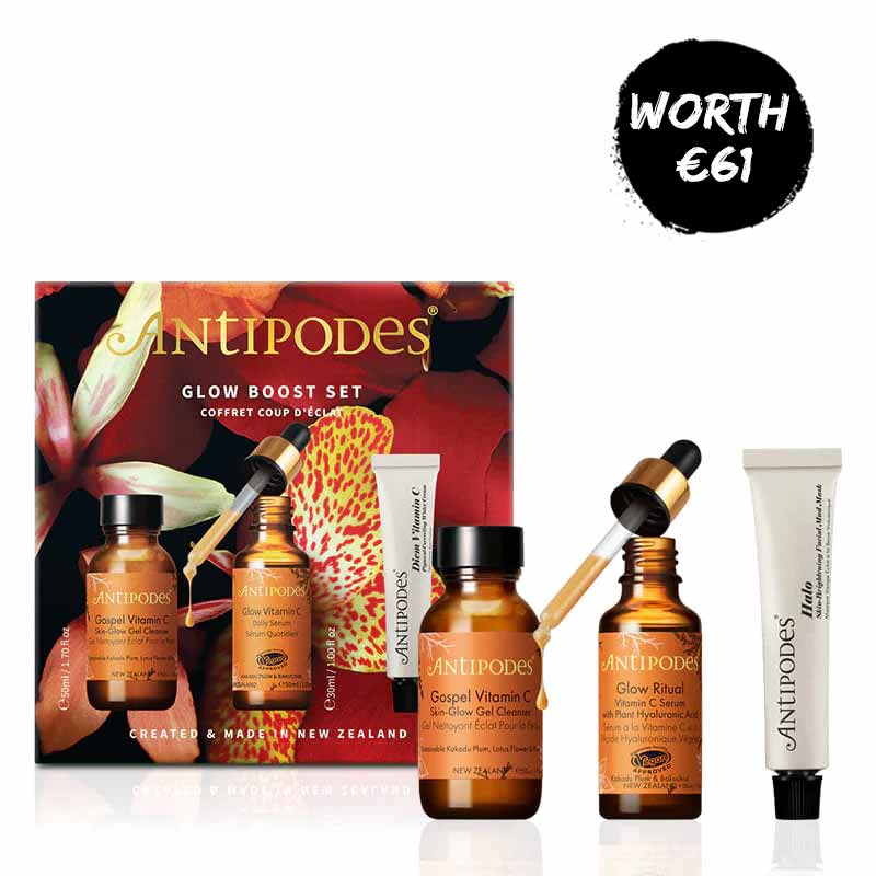 Antipodes Glow Boost Gift Set - Organic Skincare Set for Radiant Skin - Perfect for Gifts & Self-Care Routine