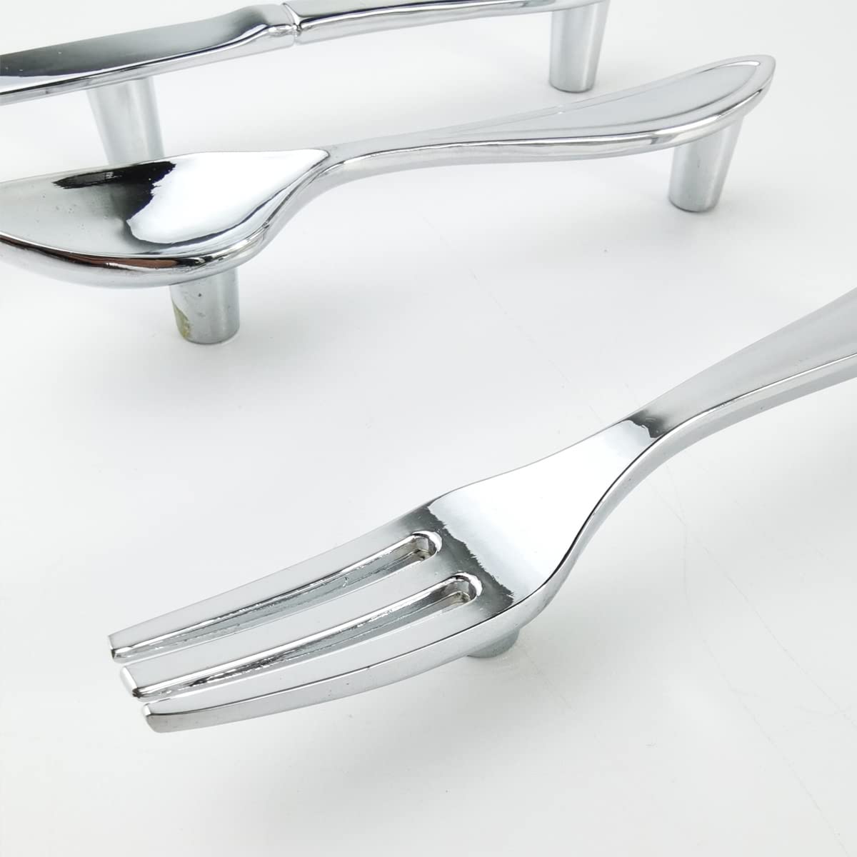 GXXMEI 6PCS Creative Spoon Fork Knife Cabinet Pulls - 3 Inch Center to Center Kitchen Cabinet Handles & Drawer Knobs for Modern Home Decor | Perfect for Cabinets, Closets, Dressers & Furniture Upgrades