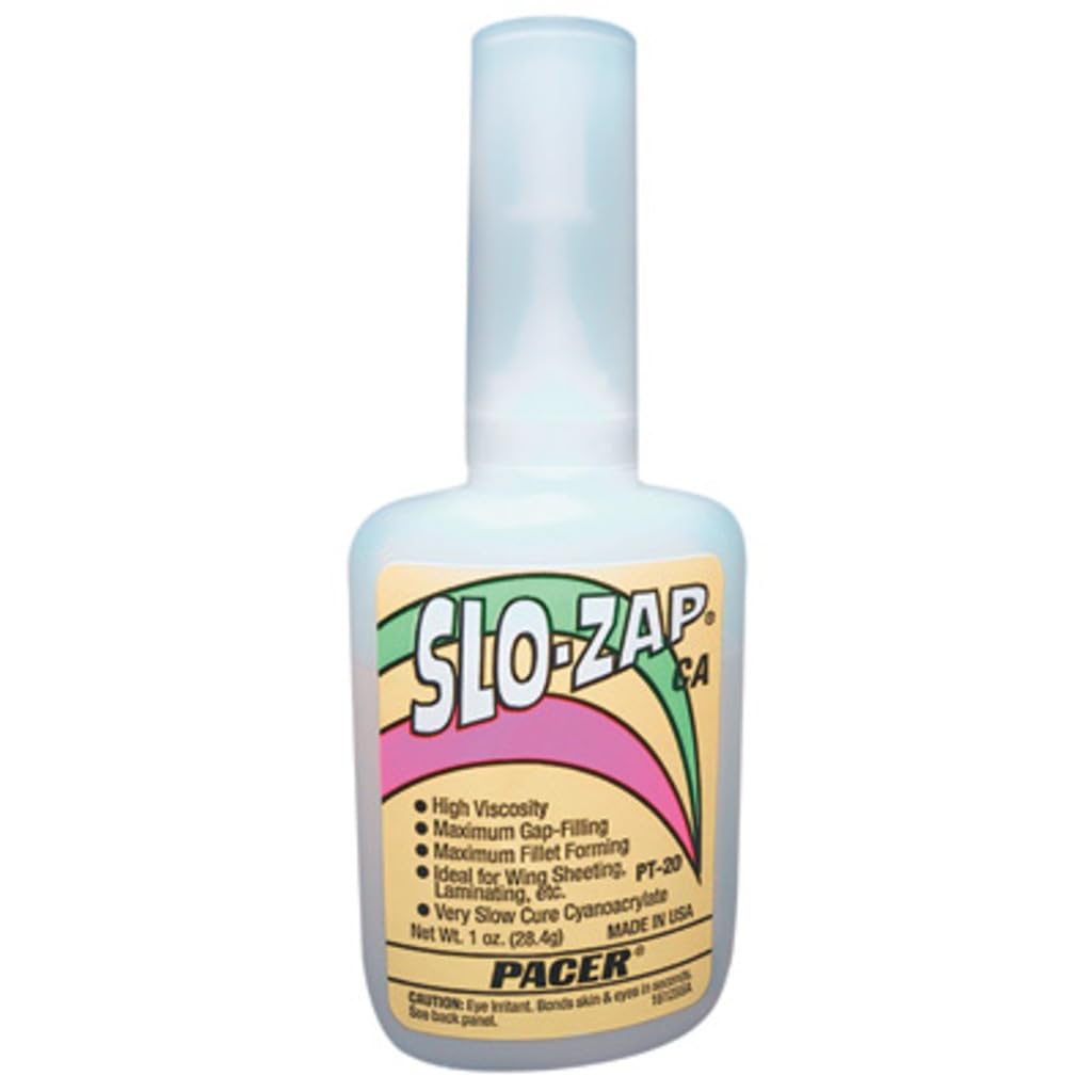ZAP Slo Thick CA Glue - 1 oz Super Strong Cyanoacrylate Adhesive for Woodworking, Leather, Metal & Plastic Repair - Ideal for Crafts, DIY Projects & Model Building