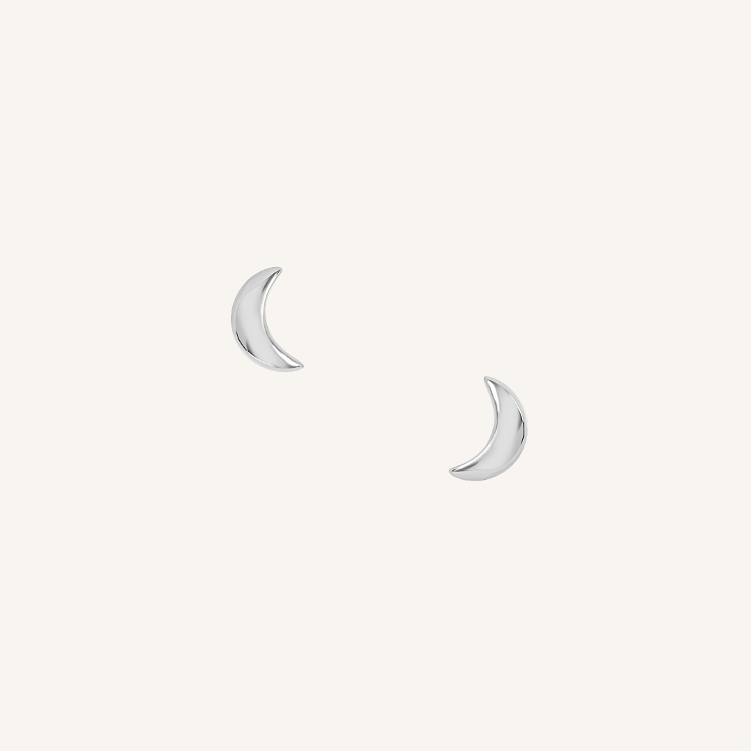 Patience Moon Stud Earrings - Dainty Gold Moon Earrings for Women - Perfect for Everyday Wear & Gift Giving