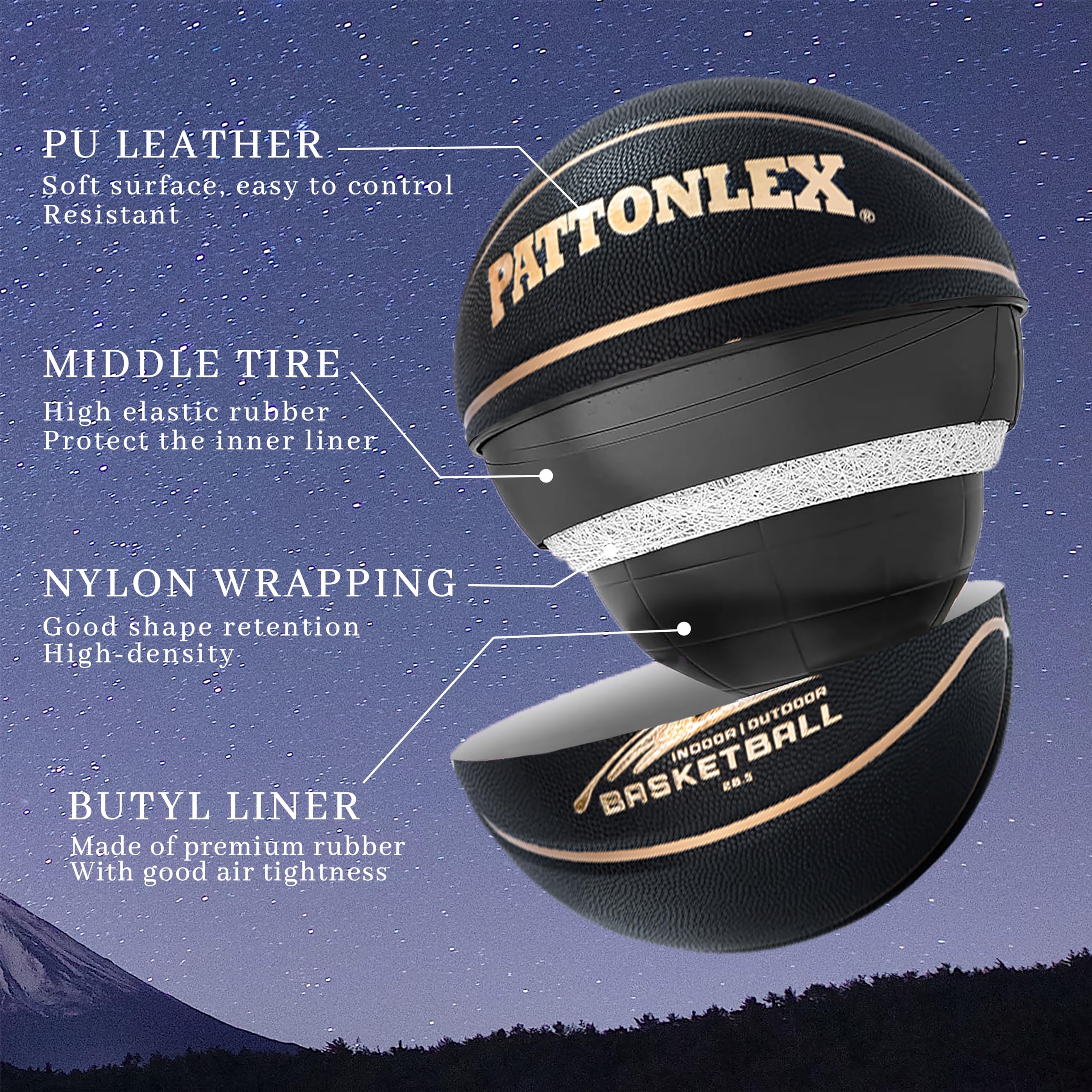 Official Size 6 Leather Basketball 28.5