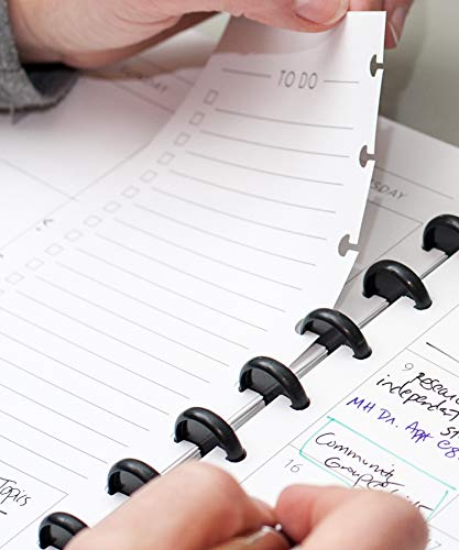 BetterNote 2025 Vertical Calendar Refill for Disc Notebooks - Fits Levenger Circa, Happy Planner, Staples Arc, TUL, InkWell Press, MAMBI, NOTIQ (Modern 9-Disc, 7