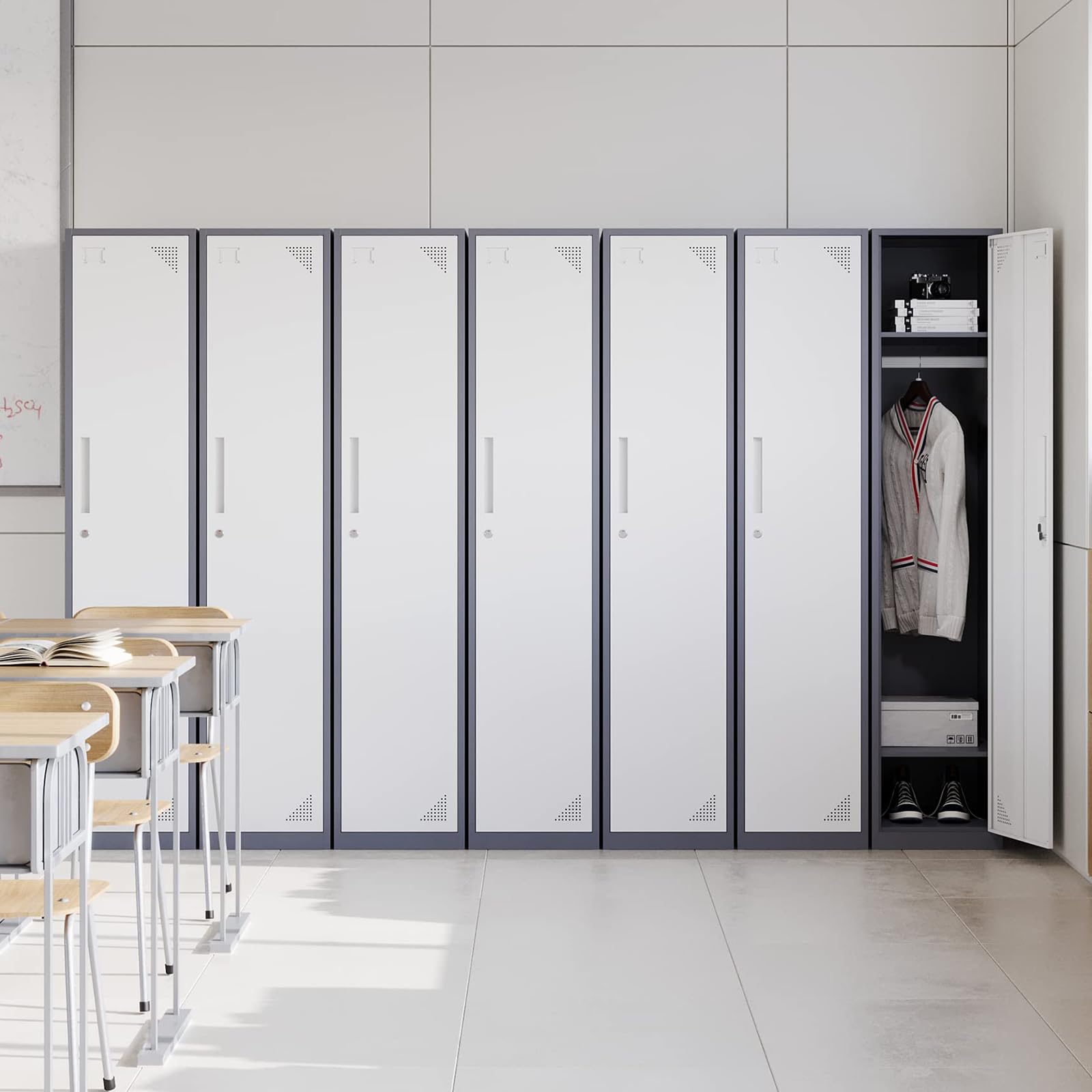 STANI Heavy Duty Metal Locker with Lock - Secure Employee Storage Cabinet for Home, Gym, School & Office - Tall Steel Locker for Clothes, Shoes & Equipment Storage | Perfect for Workplace, Sports Facilities & Educational Institutions