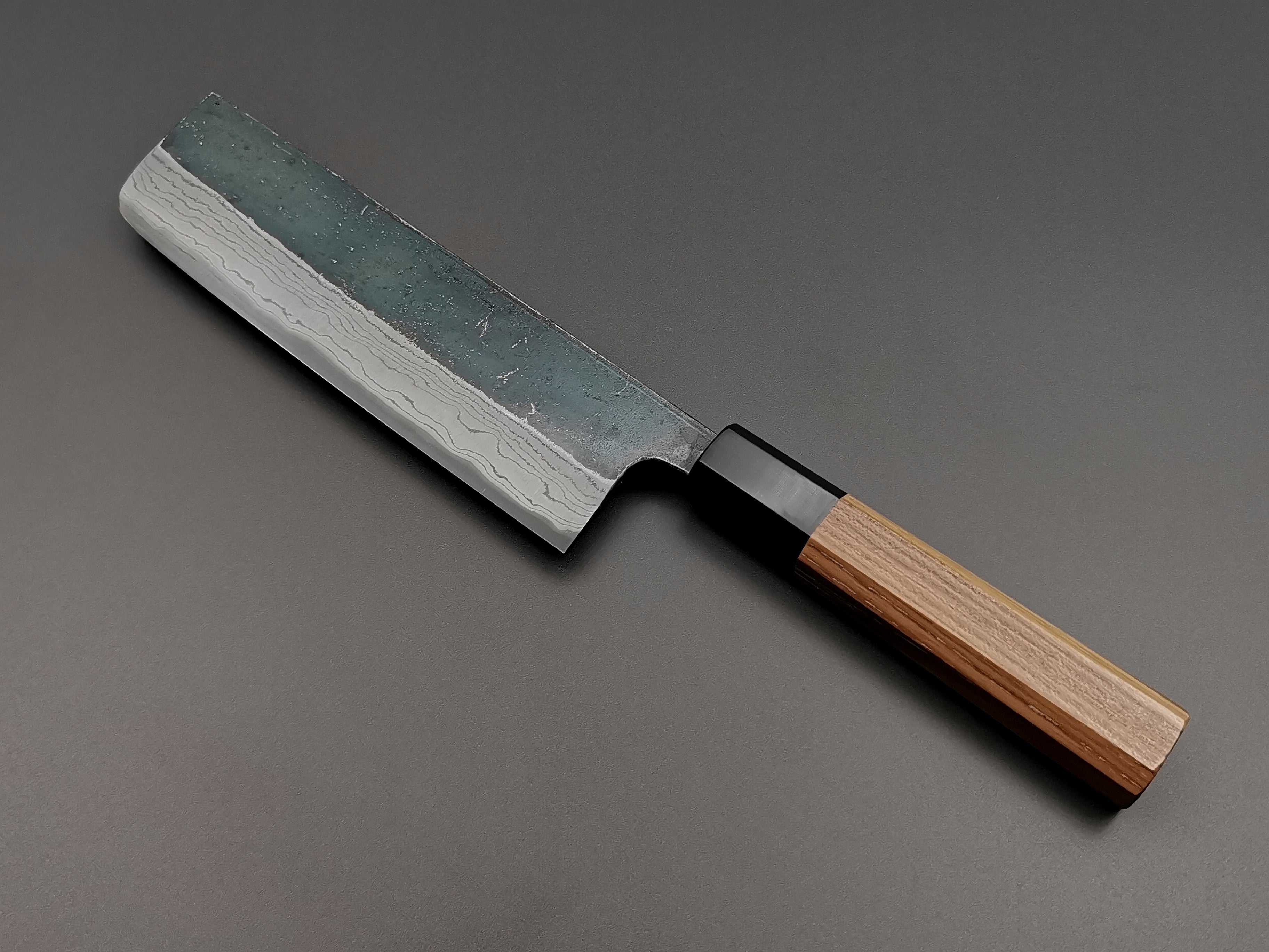 Hatsukokoro Kumokage Blue #2 Nakiri Japanese Vegetable Knife - Premium Carbon Steel Blade for Professional Chefs & Home Cooking, Perfect for Slicing Vegetables & Herbs