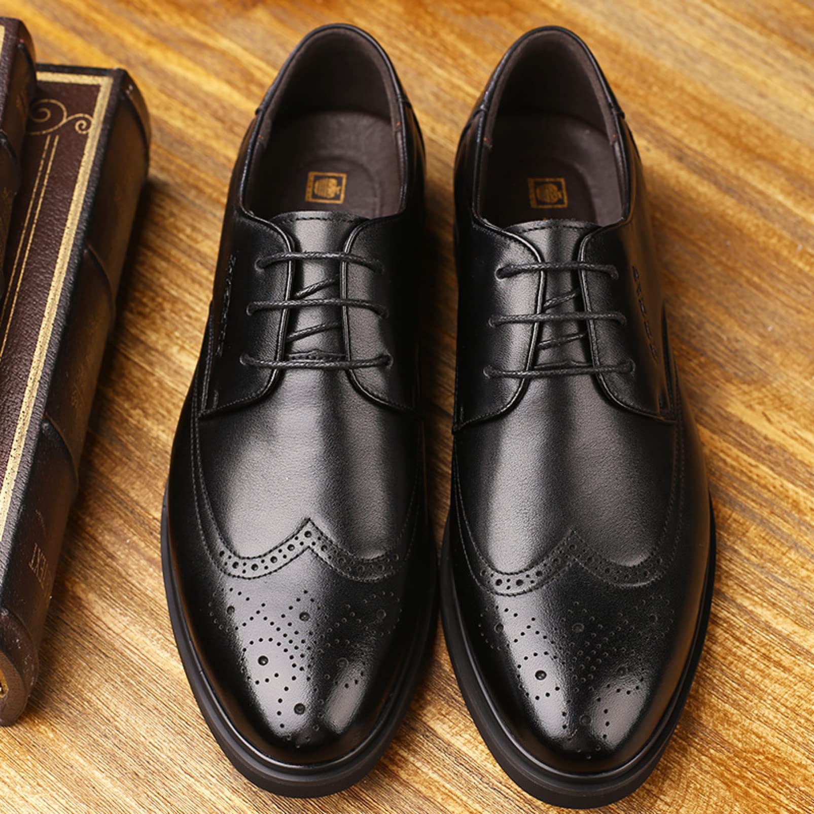Men's Brogue Dress Shoes - Breathable Leather Oxfords for Office, Party & Business | Comfortable Formal Shoes for Men | Perfect for Weddings, Interviews & Professional Events