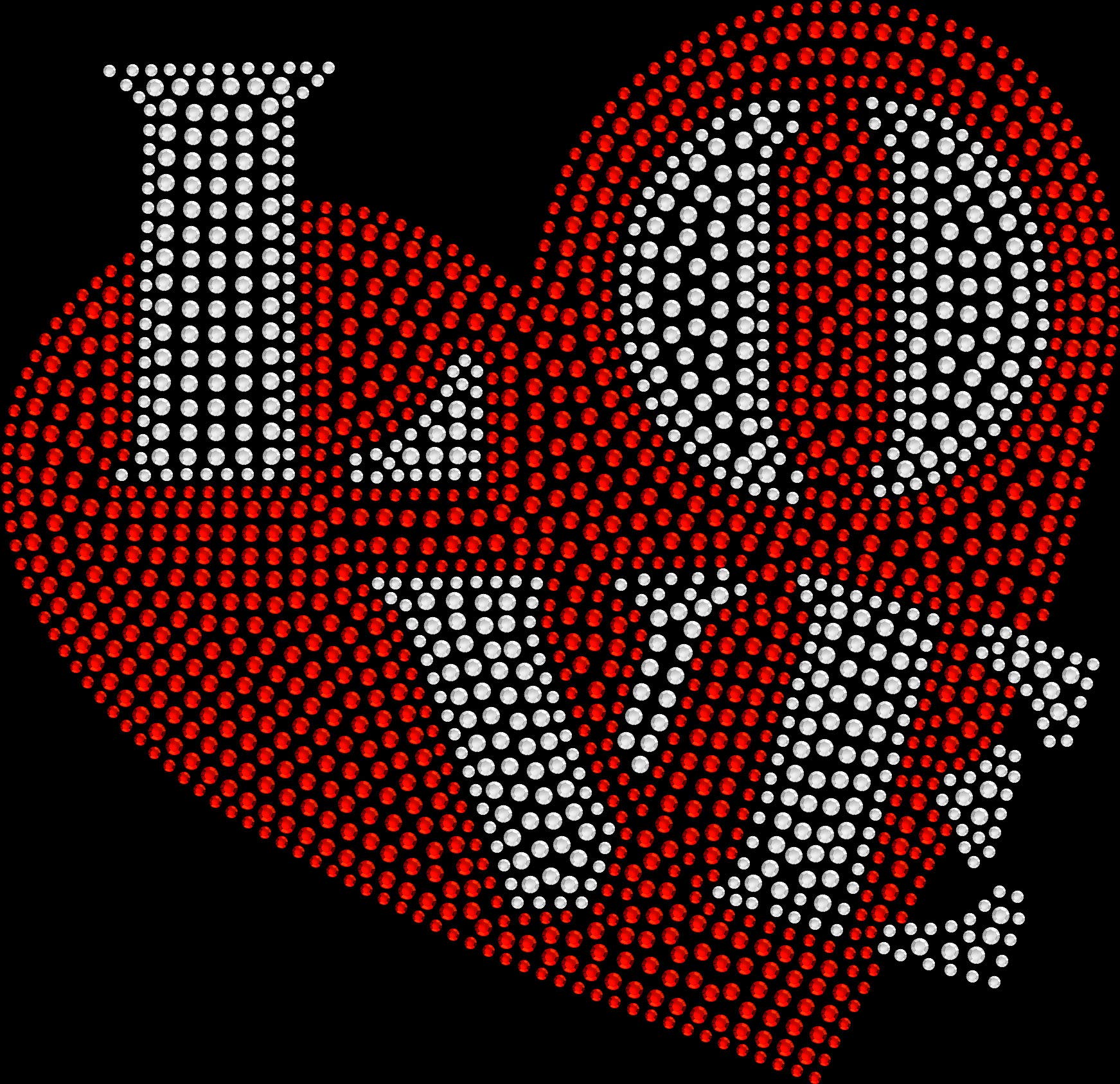 Rhinestone Bling Sparkle Iron On Transfer DIY Love Heart Red Valentine - Perfect for DIY T-Shirts, Hoodies, Bags & Valentine's Day Gifts