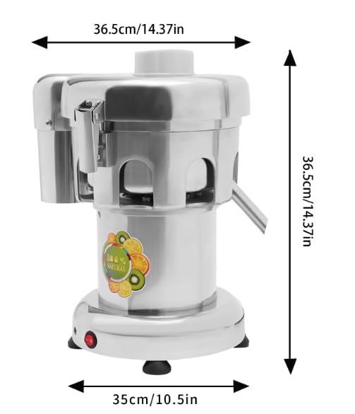 Commercial Heavy Duty Stainless Steel Juice Extractor - Centrifugal Juicer Machine for Fruits & Vegetables - Perfect for Restaurants, Juice Bars & Healthy Home Kitchens