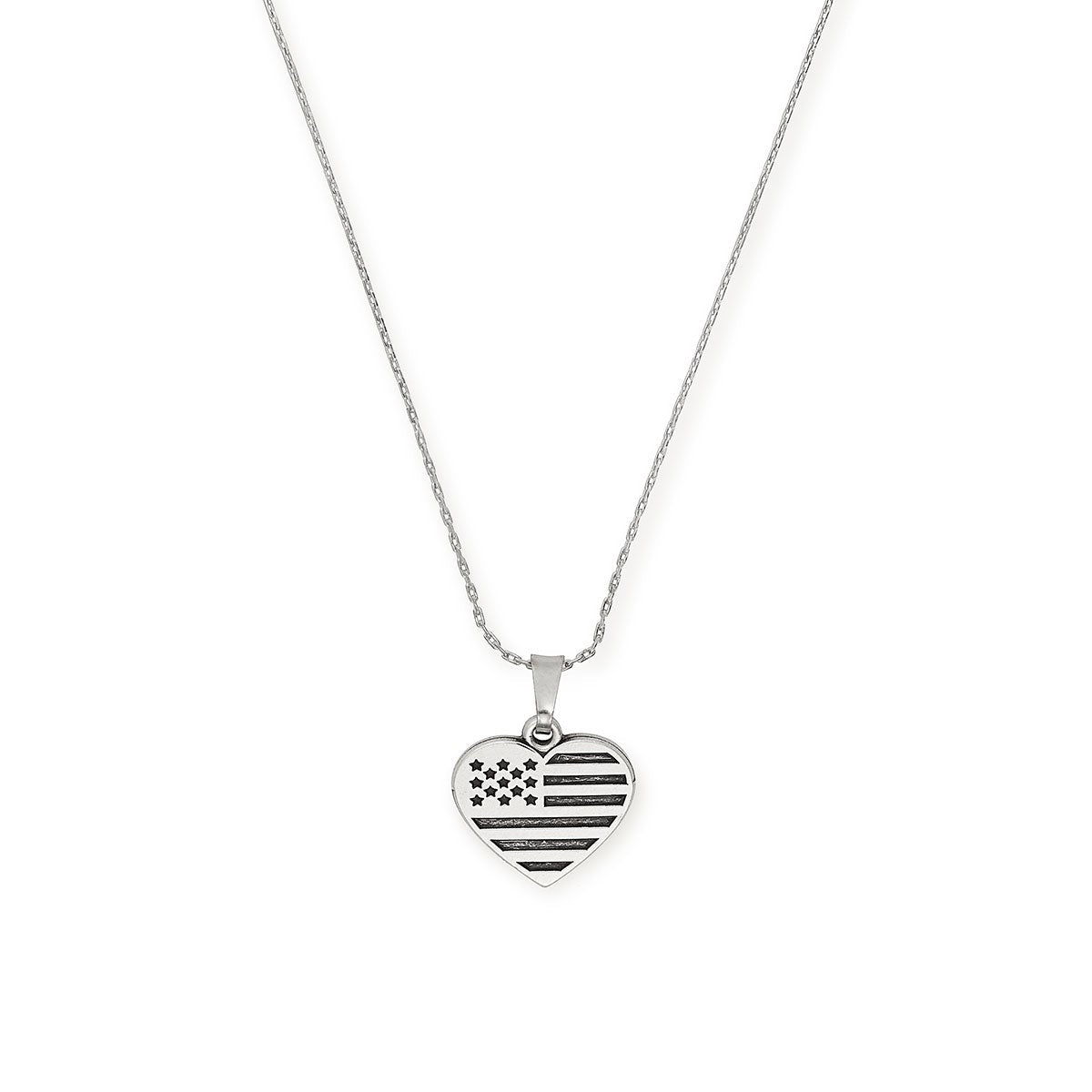 Heart Flag Necklace - Patriotic Jewelry for Women, USA Love Pendant Gift for Her - Perfect for Independence Day, Memorial Day & Everyday Wear